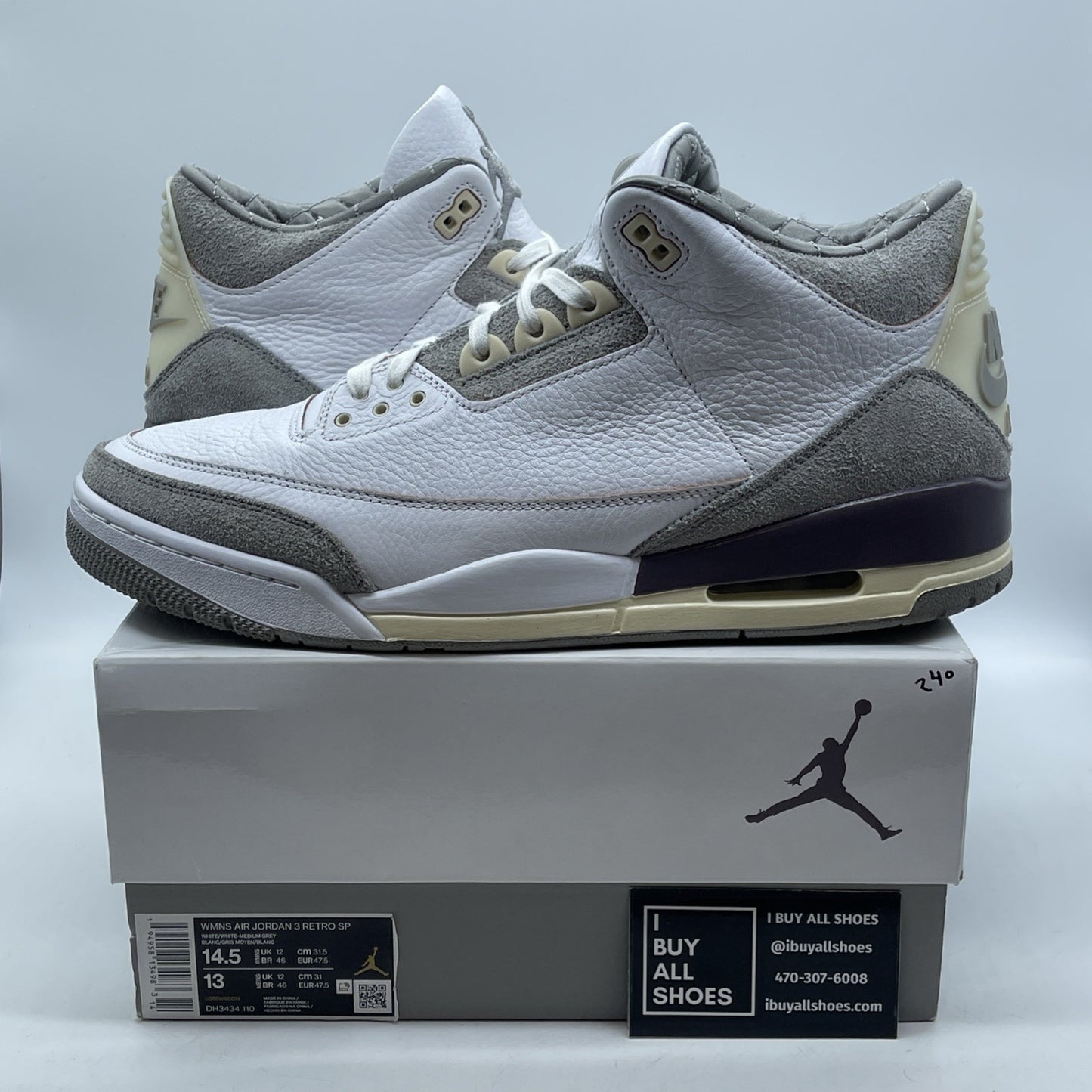 Size 14.5W - Jordan 3 Retro SP x A Ma Maniere Low Raised By Women (DH3434-110)