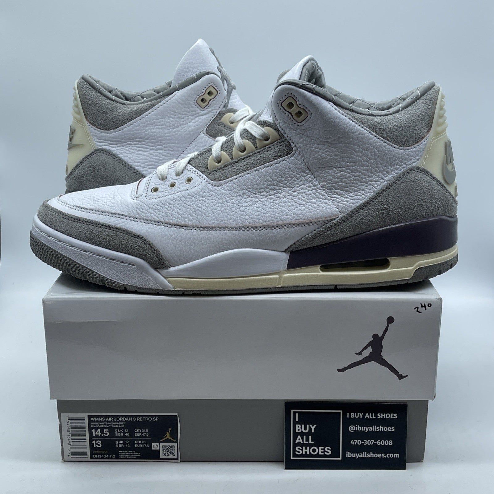 Size 14.5W - Jordan 3 Retro SP x A Ma Maniere Low Raised By Women (DH3434-110)