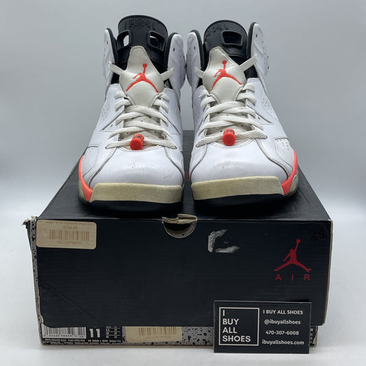 Size 11 - Air Jordan 6 Retro 2014 White Infrared Pink Leather (384664-123)