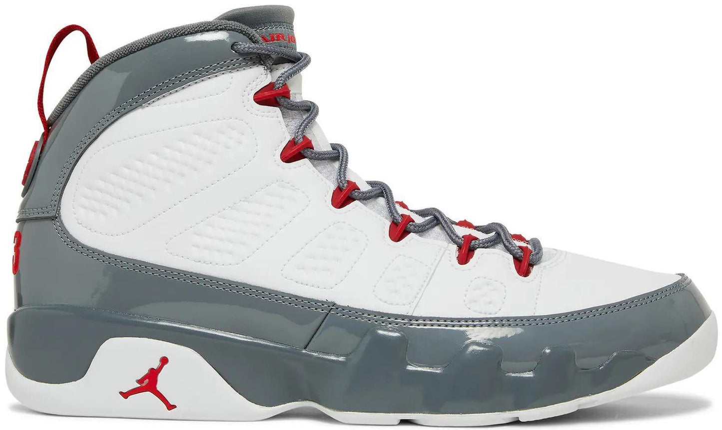 Size 9 - Jordan 9 Retro Mid Fire Red White Grey Leather (CT8019-162)