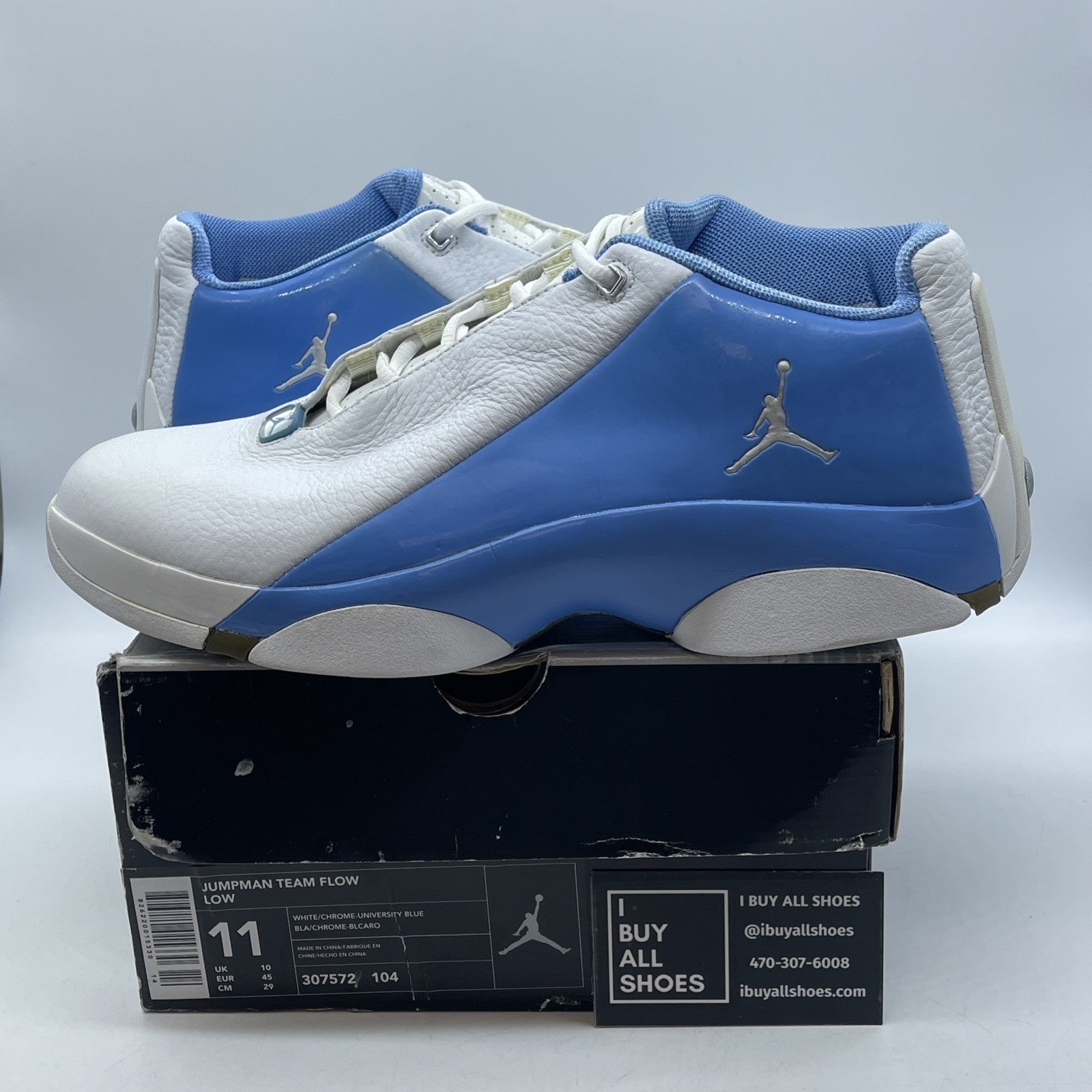 Size 11 - NIKE AIR JORDAN Jumpman Team Flow Blue White Leather (307572-104)