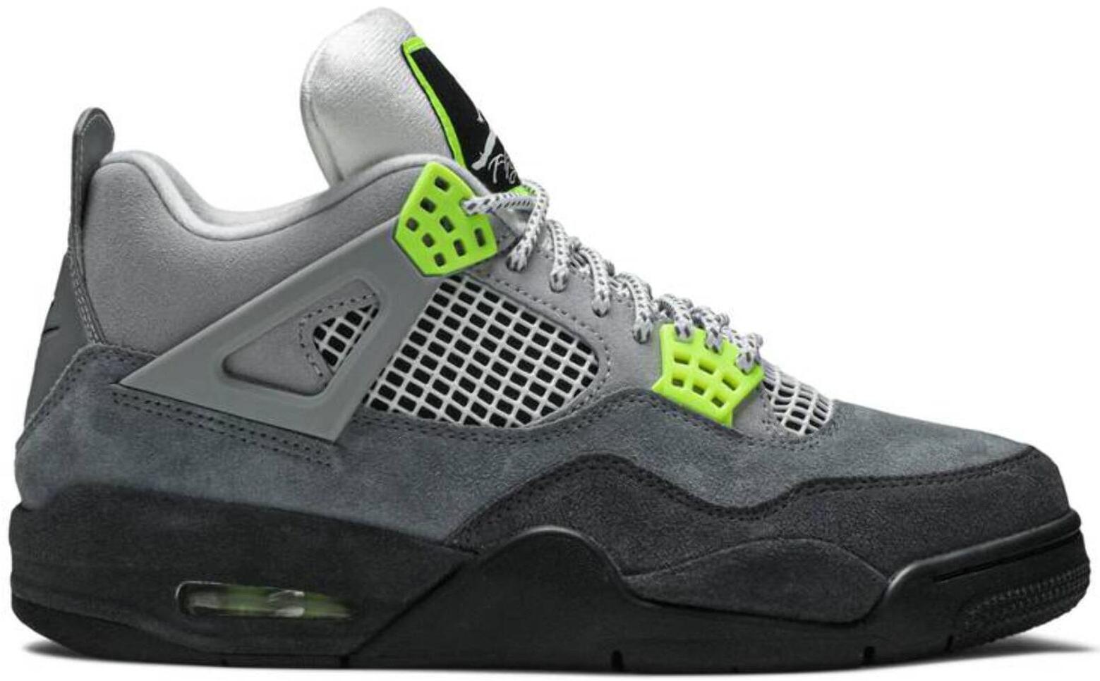 Size 8 - Jordan 4 Retro SE Mid Neon 95 Grey Black Suede (CT5342-007)