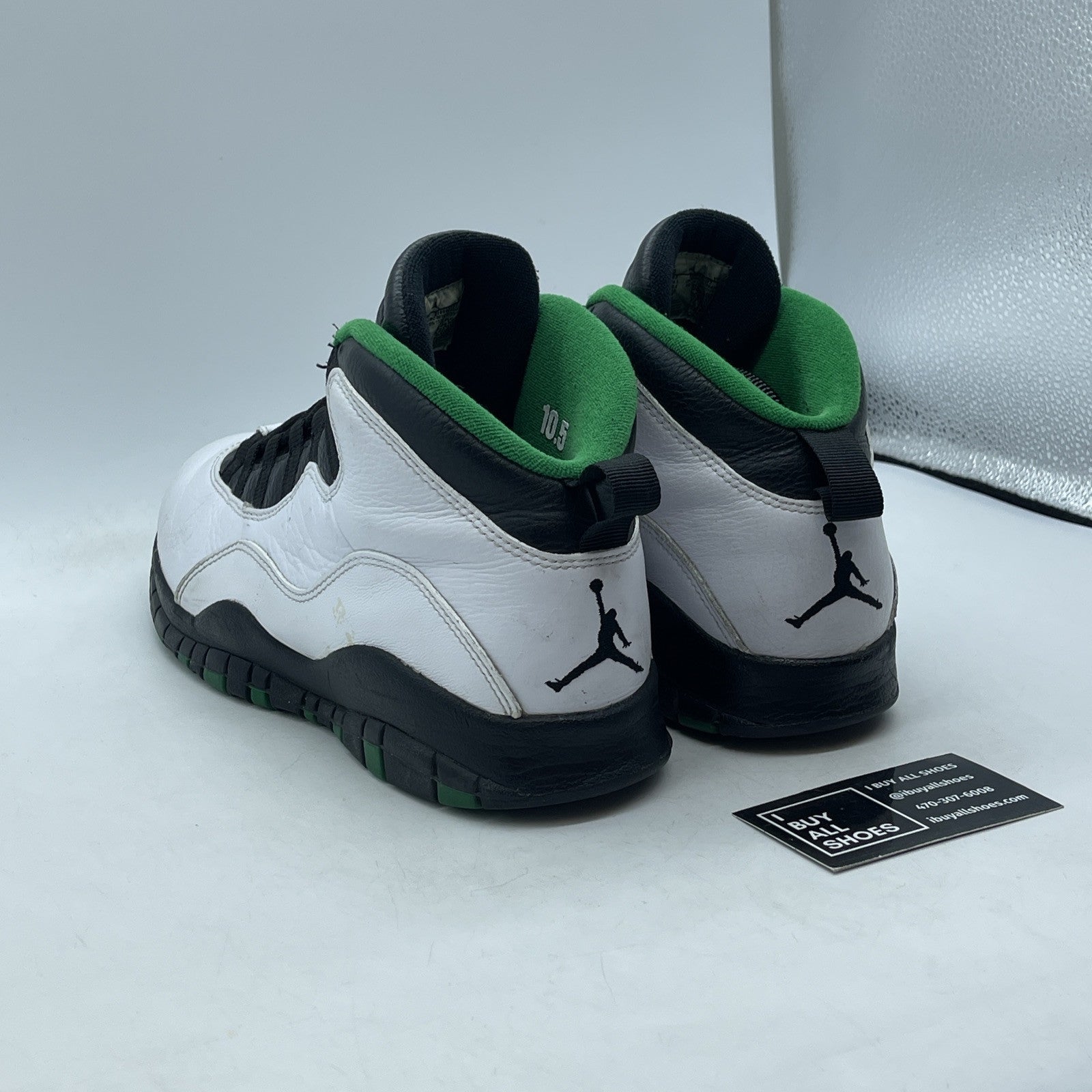 Size 10.5 - Air Jordan 10 Retro 2019 Seattle Black White Leather (310805-137)