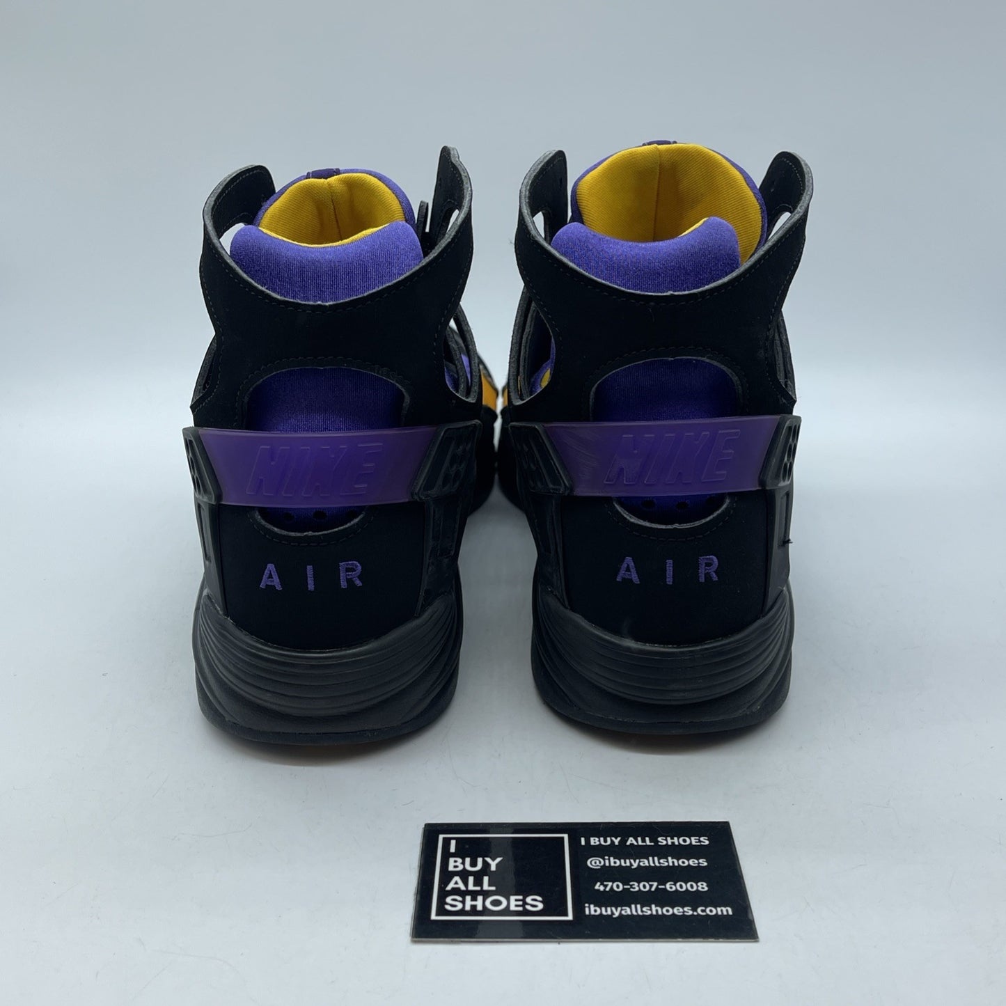 Size 11 - Nike Air Flight Huarache Lakers Away Black Suede Leather (FD0188001)