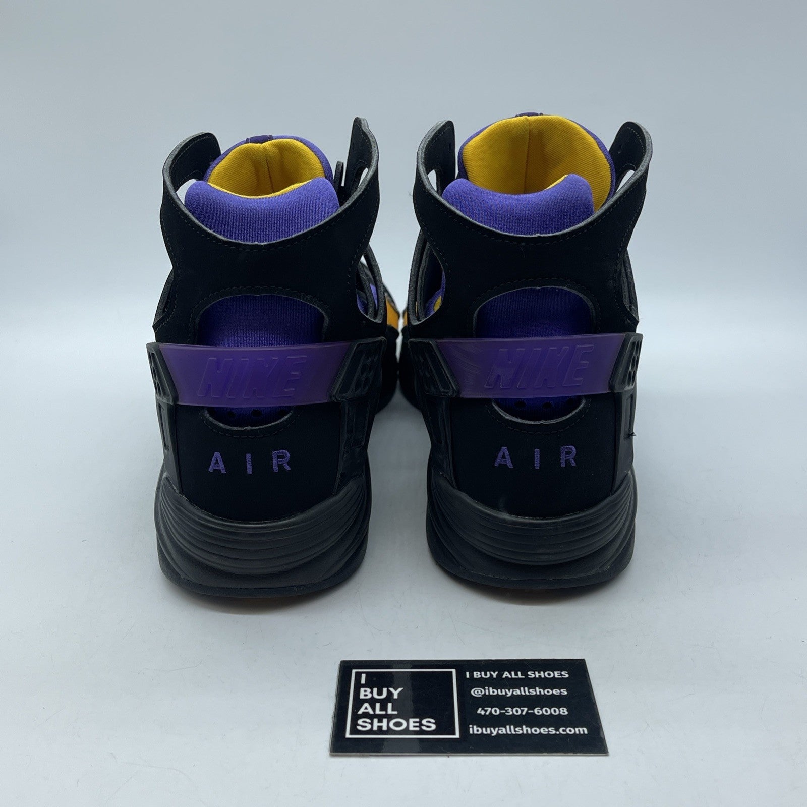 Size 11 - Nike Air Flight Huarache Lakers Away Black Suede Leather (FD0188001)
