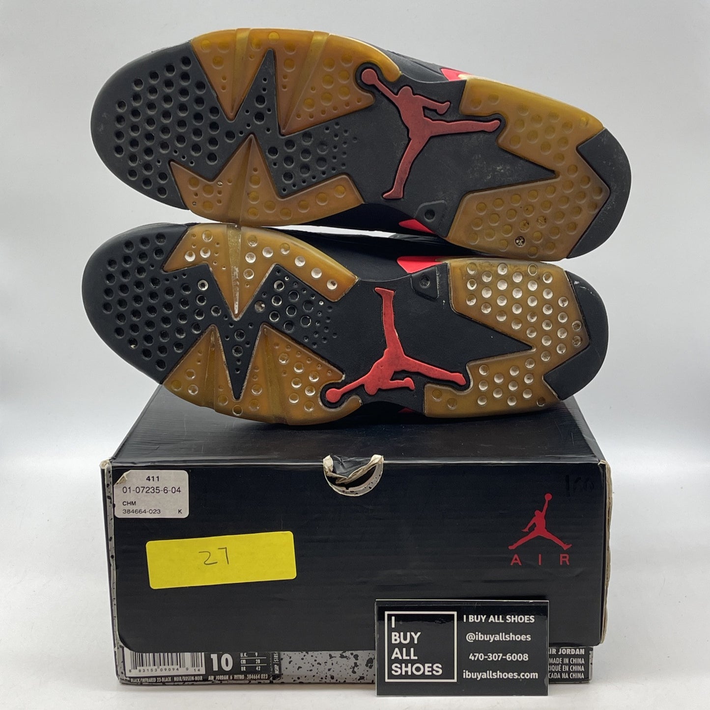 Size 10 - Jordan 6 Retro Infrared Black Pink Suede (384664-023)