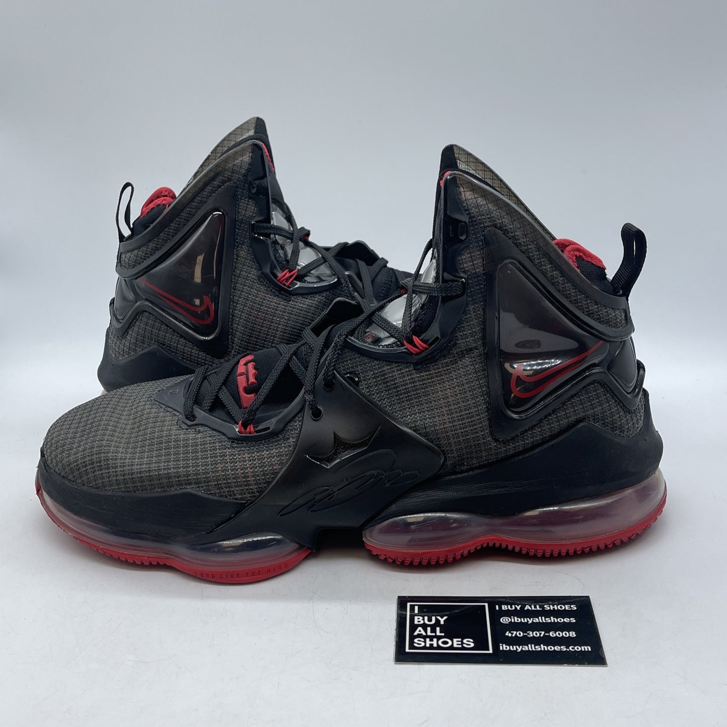 Size 12.5 - Nike LeBron 19 Bred Black Suede Leather (CZ0203-001)