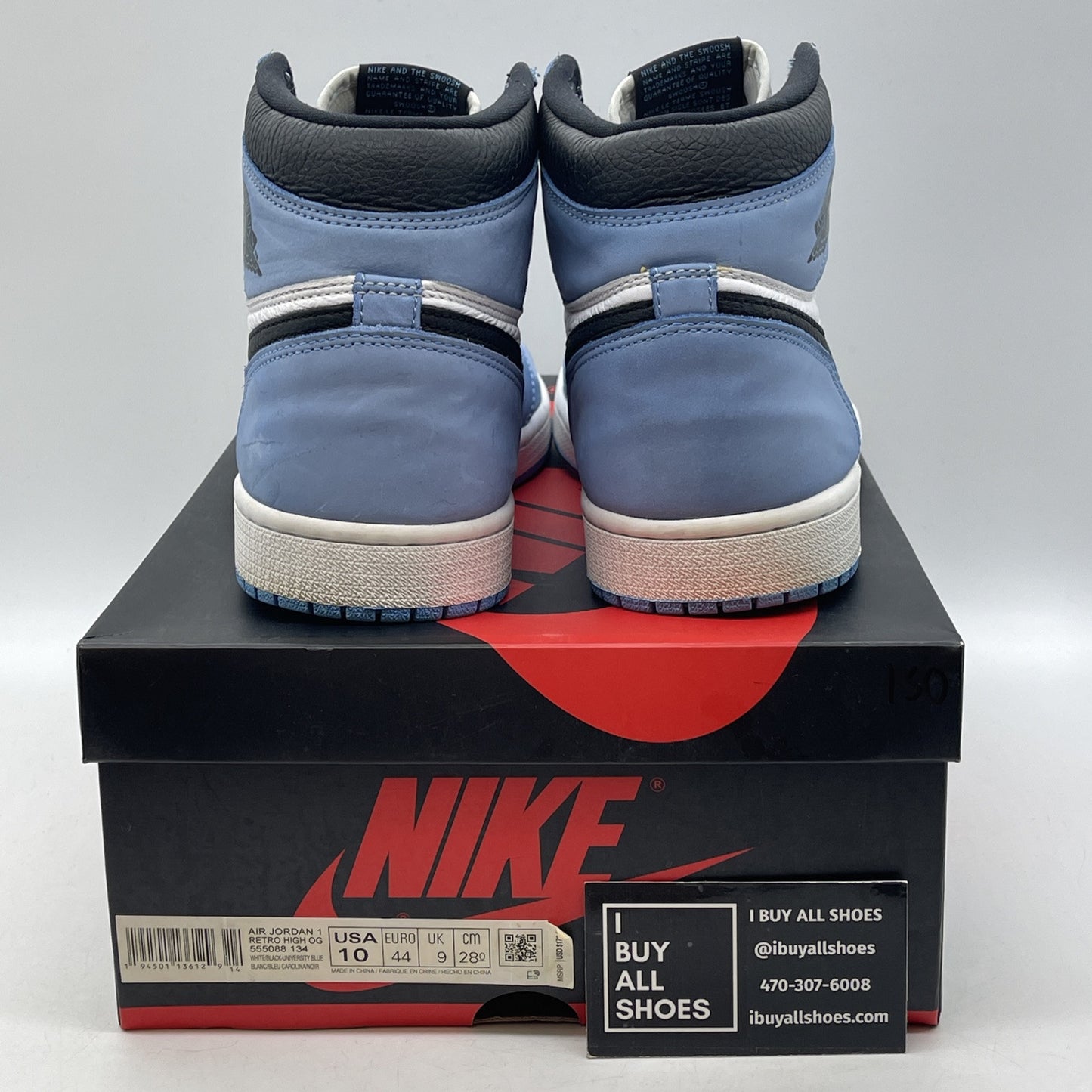 Size 10 - Jordan 1 Retro OG High University Blue White Suede Leather (555088-134