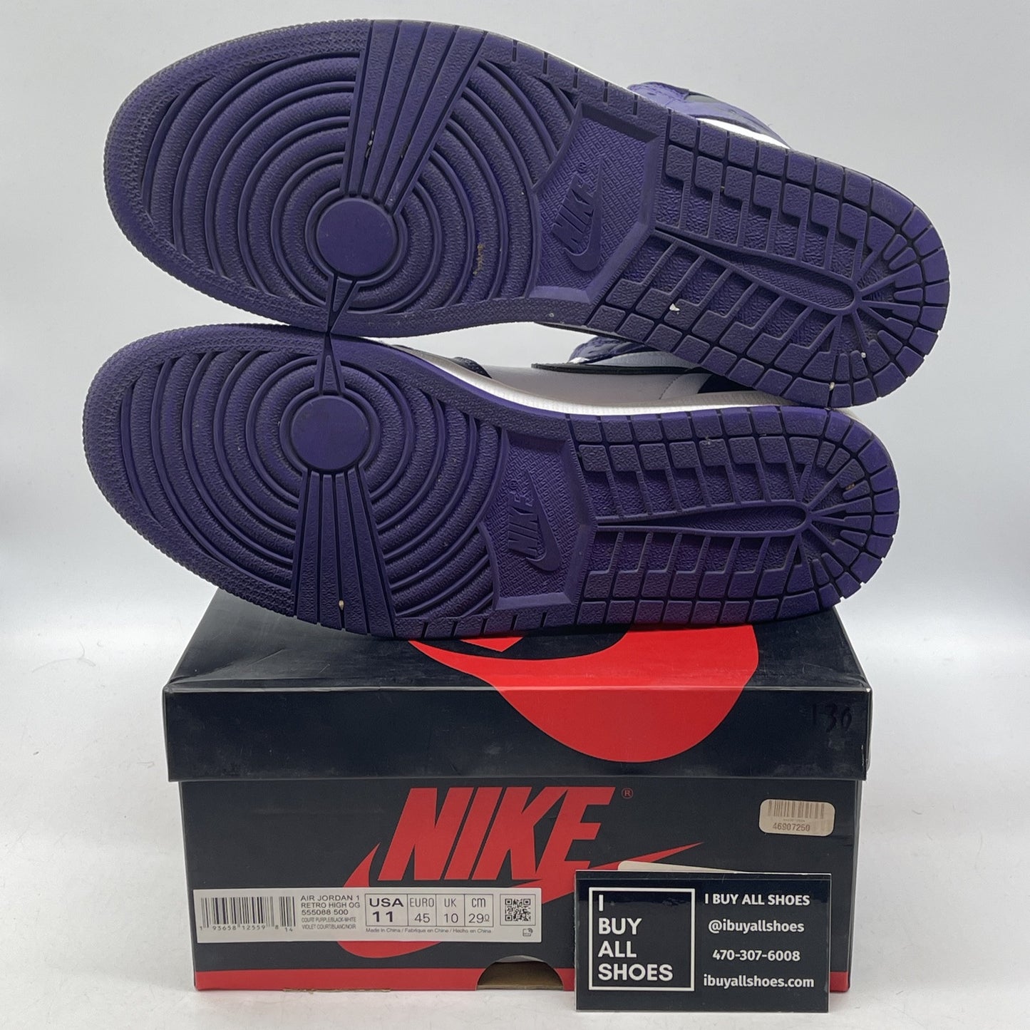 Size 11 - Air Jordan 1 Retro OG High Court Purple Black White (555088-500)
