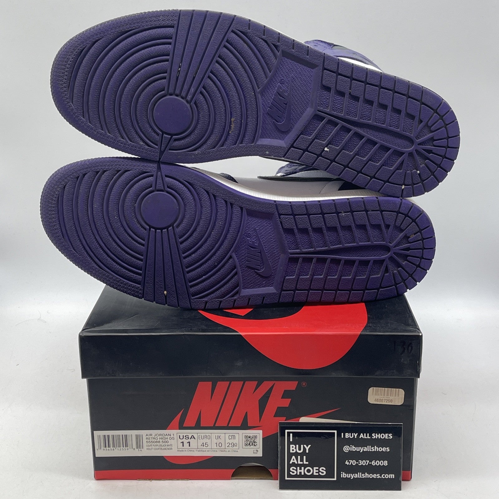 Size 11 - Air Jordan 1 Retro OG High Court Purple Black White (555088-500)
