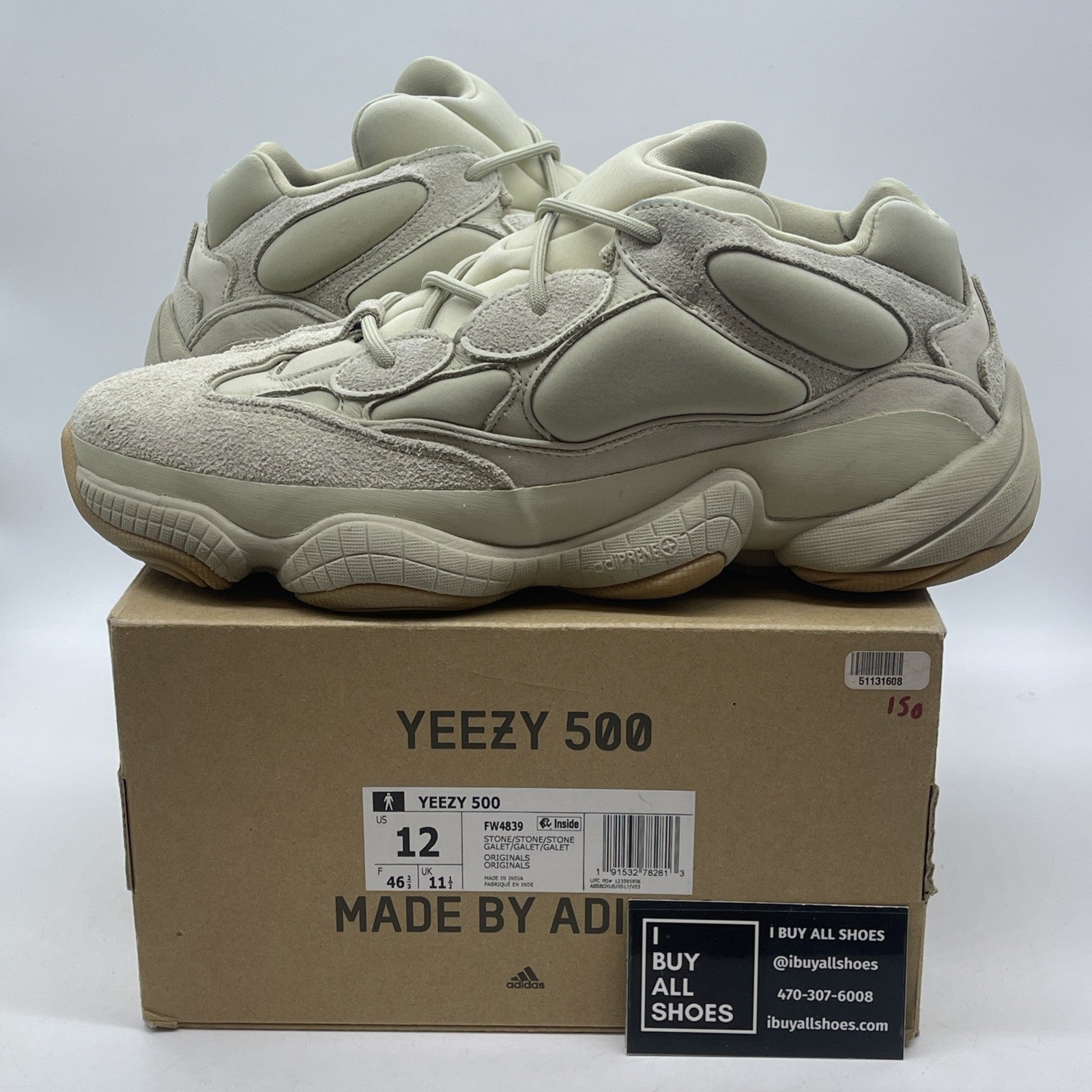 Size 12 - adidas Yeezy 500 Stone Tan Brown Suede Leather (FW4839)