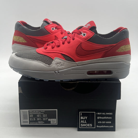 Size 10 - Nike CLOT x Air Max 1 Kiss Of Death - Solar Red (DD1870-600)