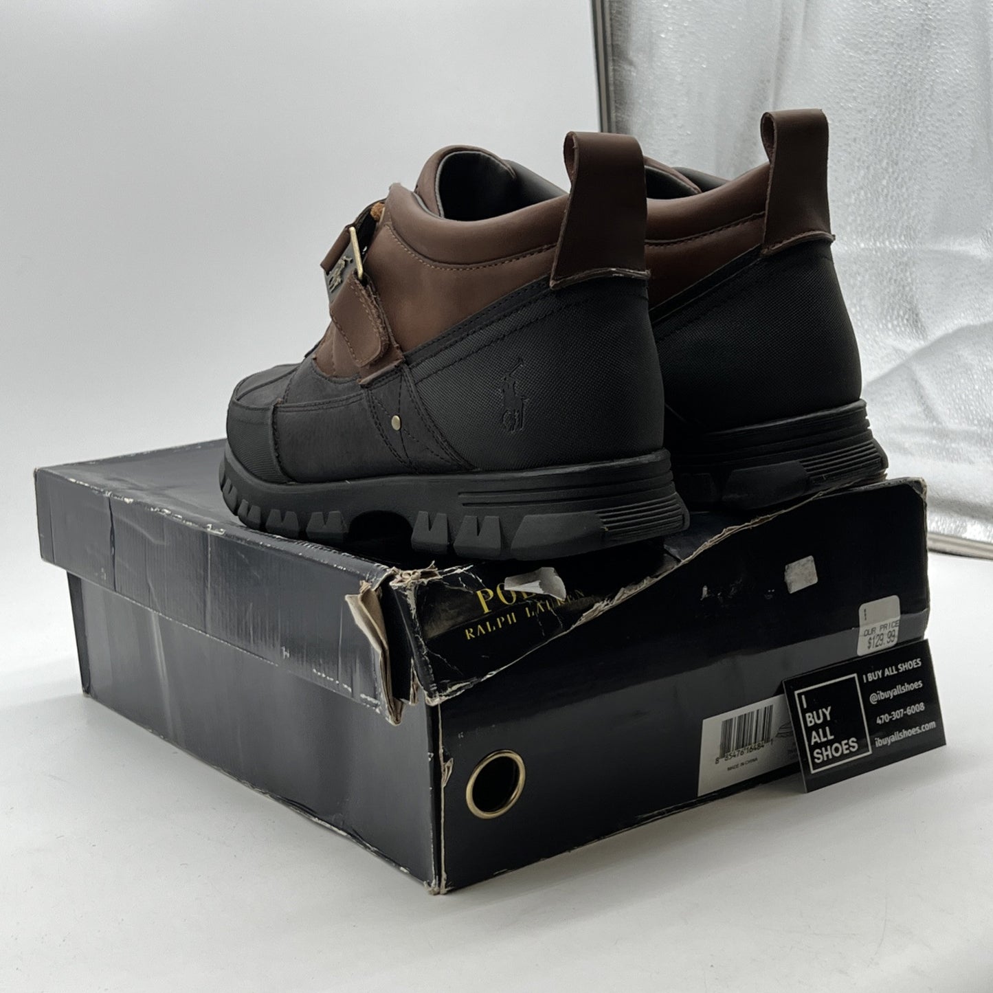 Size 11D - Polo Ralph Lauren Mens Hardy II Ankle Boots Brown Vintage Chunky