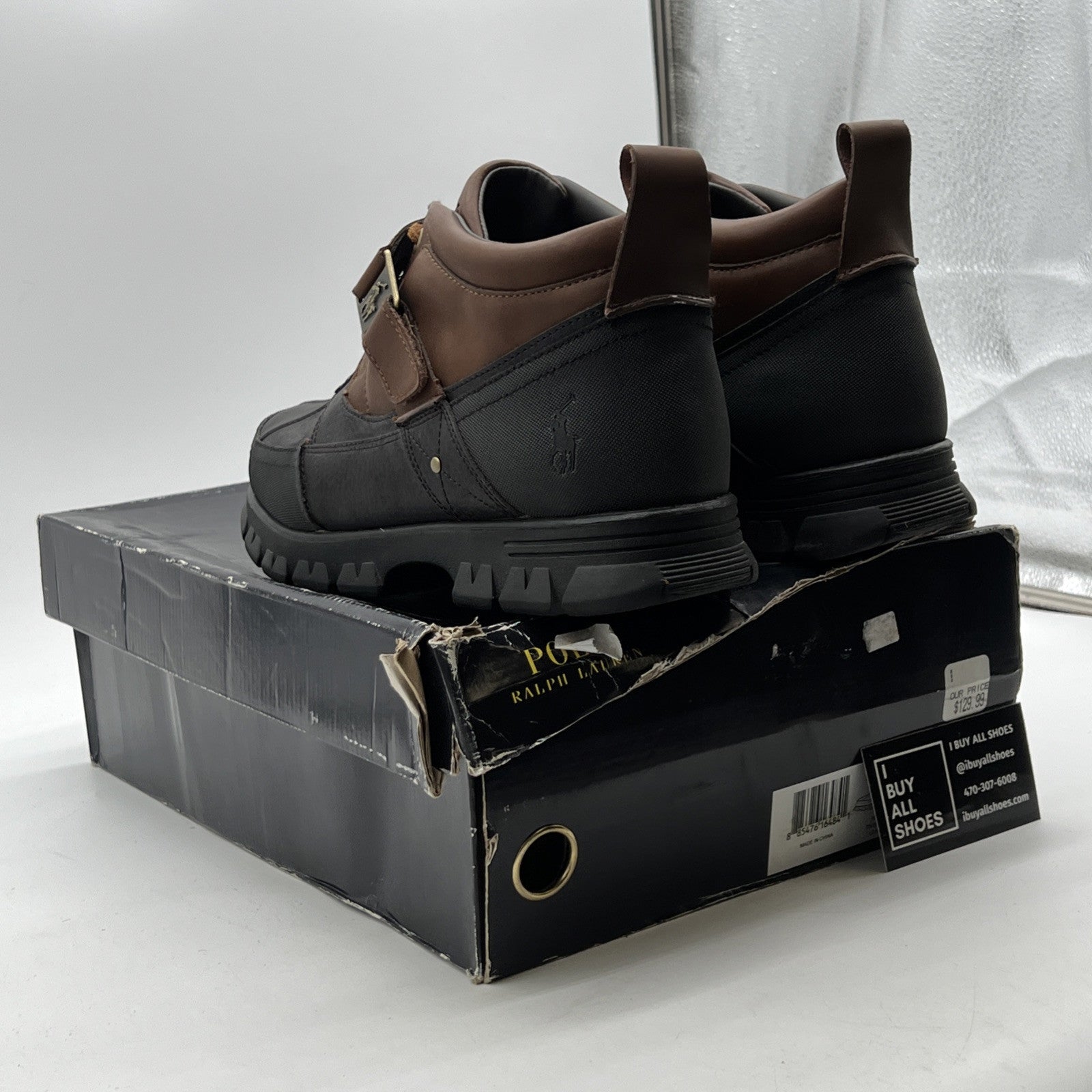 Size 11D - Polo Ralph Lauren Mens Hardy II Ankle Boots Brown Vintage Chunky