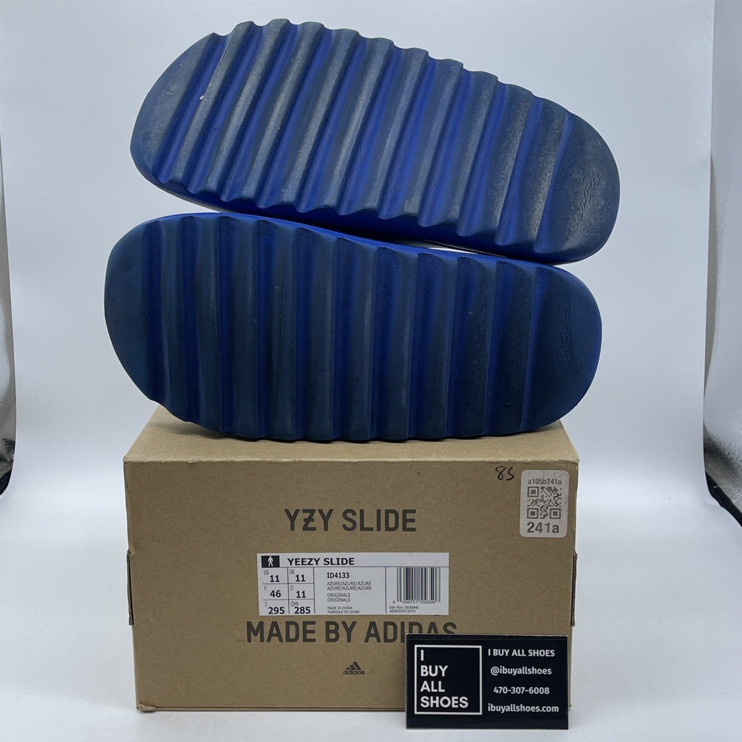 Size 11 - Adidas Yeezy Slide Azure Blue Rubber  (ID4133)