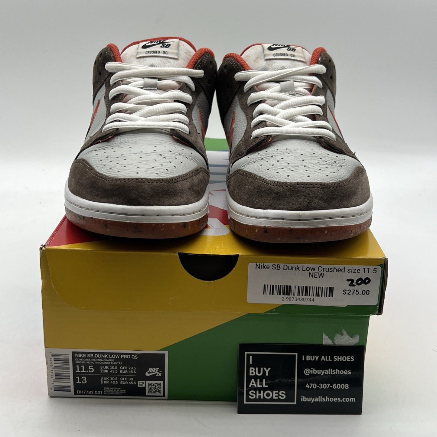 Size 11.5 - Nike Crushed D.C. x Dunk SB Low Golden Hour (DH7782-001)