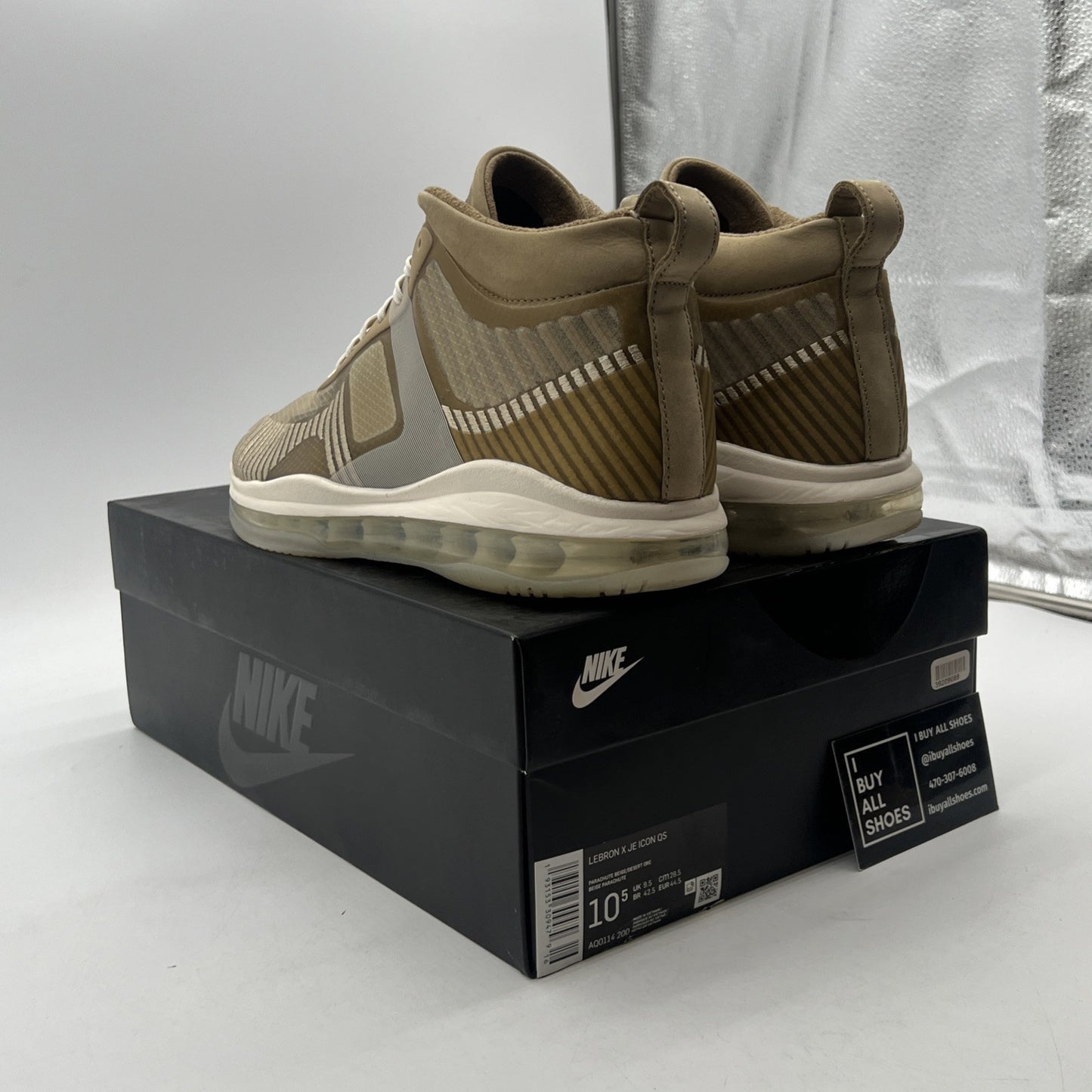 Size 10.5 - Nike John Elliott x LeBron Icon QS Parachute Beige (AQ0114-200)