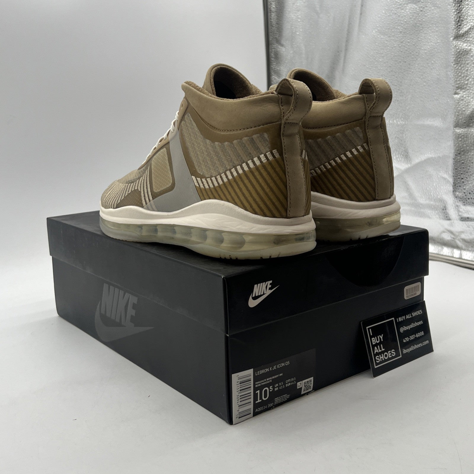 Size 10.5 - Nike John Elliott x LeBron Icon QS Parachute Beige (AQ0114-200)