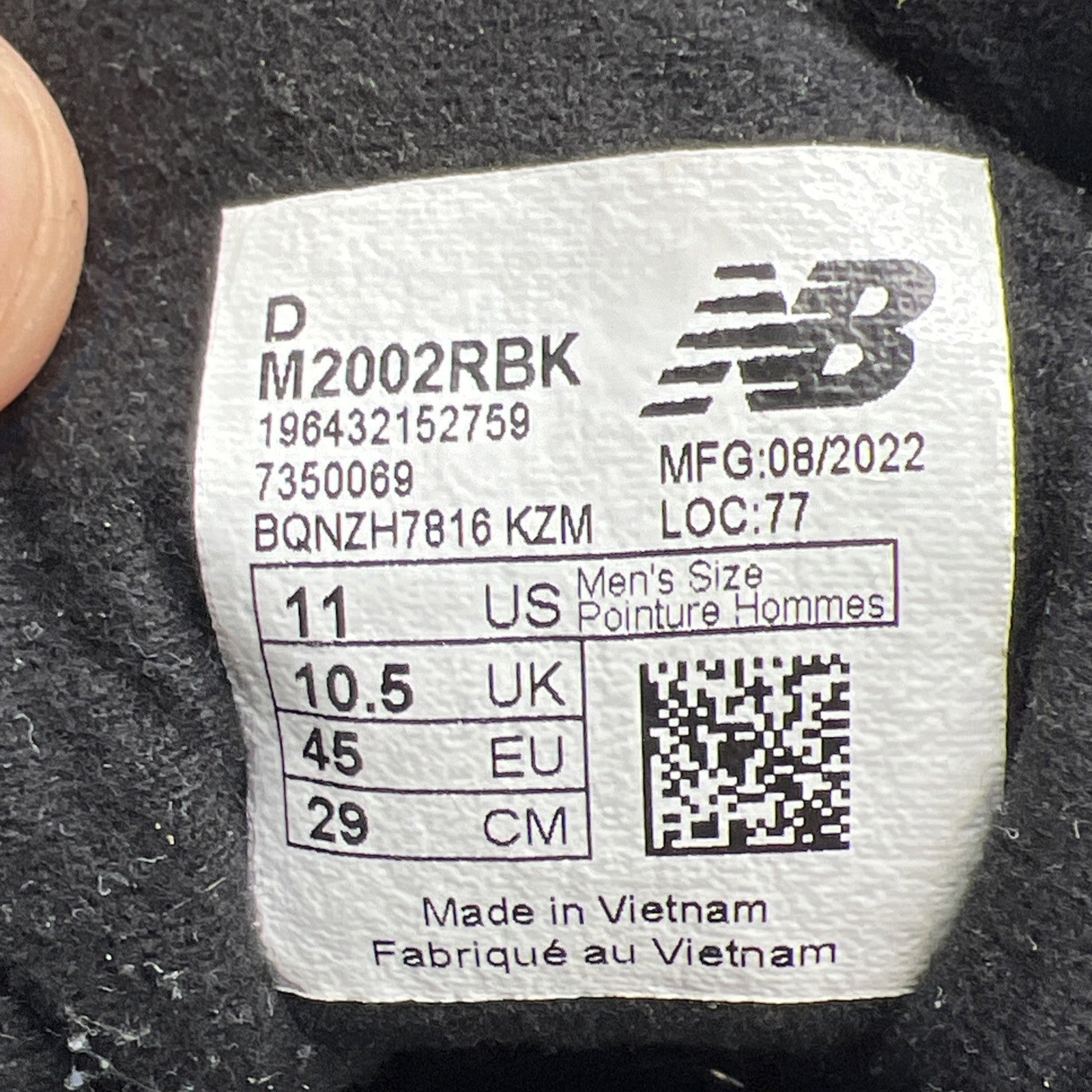 Size 11 - New Balance 2002R Black Gunmetal (M2002RBK)