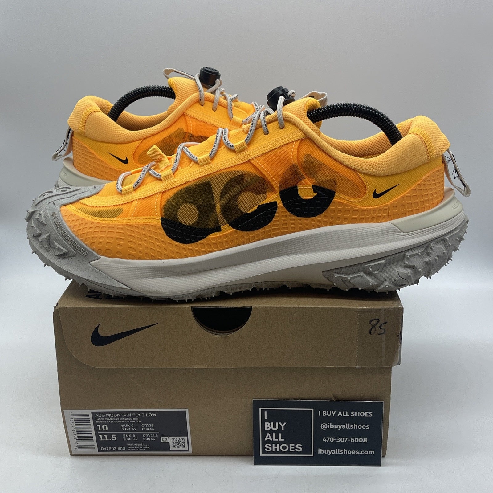 Size 10 - Nike ACG Mountain Fly 2 Low Laser Orange White Suede (DV7903-800)