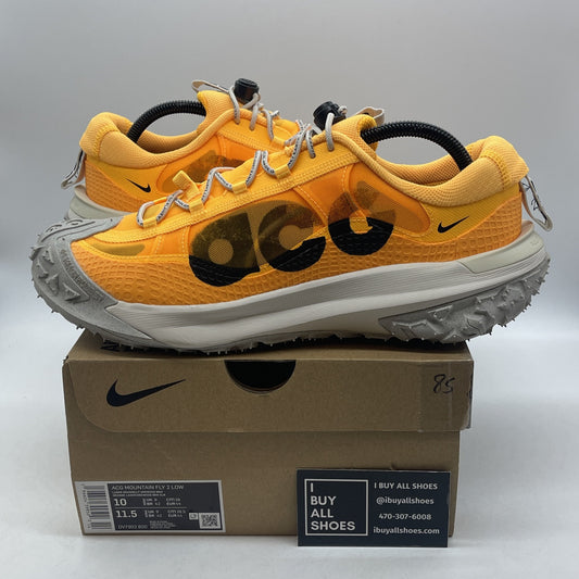 Size 10 - Nike ACG Mountain Fly 2 Low Laser Orange White Suede (DV7903-800)