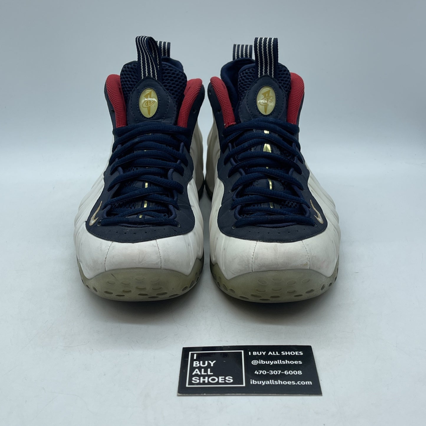 Size 10.5 - Nike Air Foamposite One PRM Olympic White Blue Suede (575420-400)