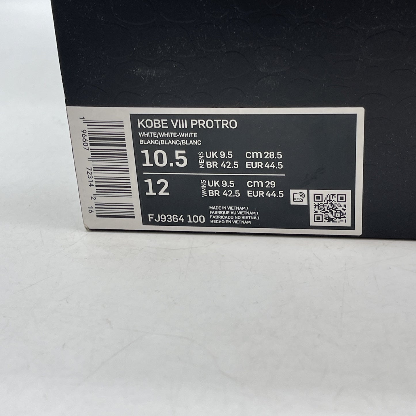 Size 10.5 - Nike Kobe 8 Protro Low Halo White Black Suede (FJ9364-100)