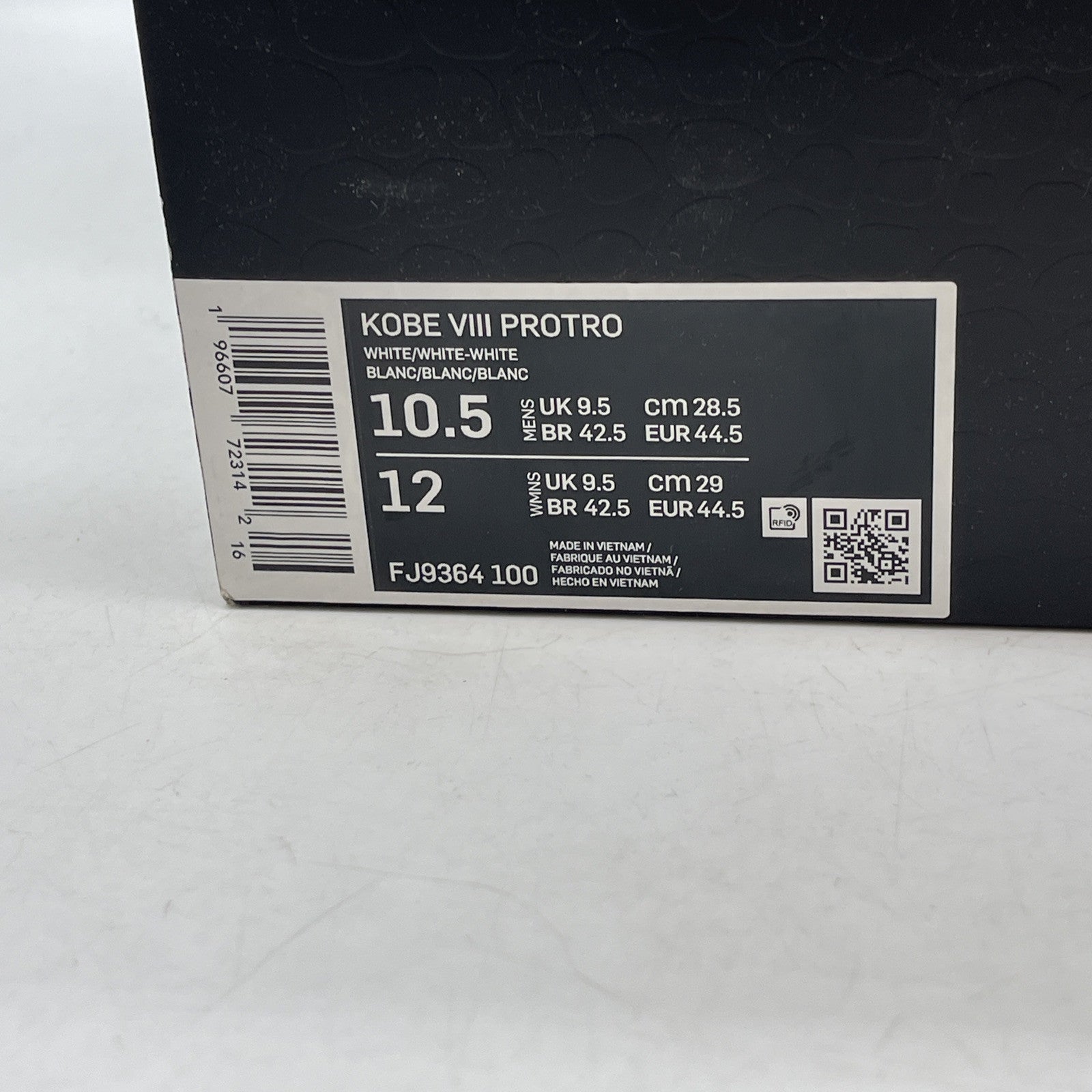 Size 10.5 - Nike Kobe 8 Protro Low Halo White Black Suede (FJ9364-100)