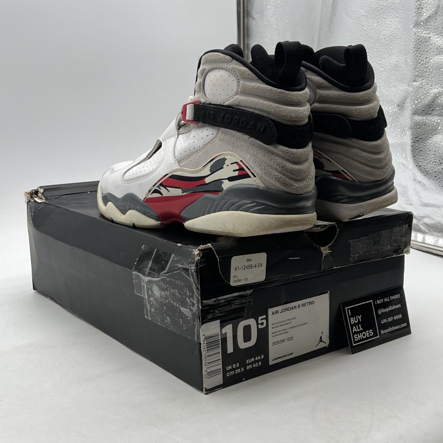 Size 10.5 - Air Jordan 8 Retro White 2013 (305381-103)