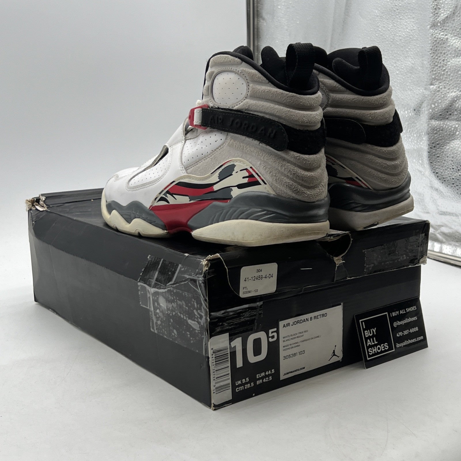 Size 10.5 - Air Jordan 8 Retro White 2013 (305381-103)