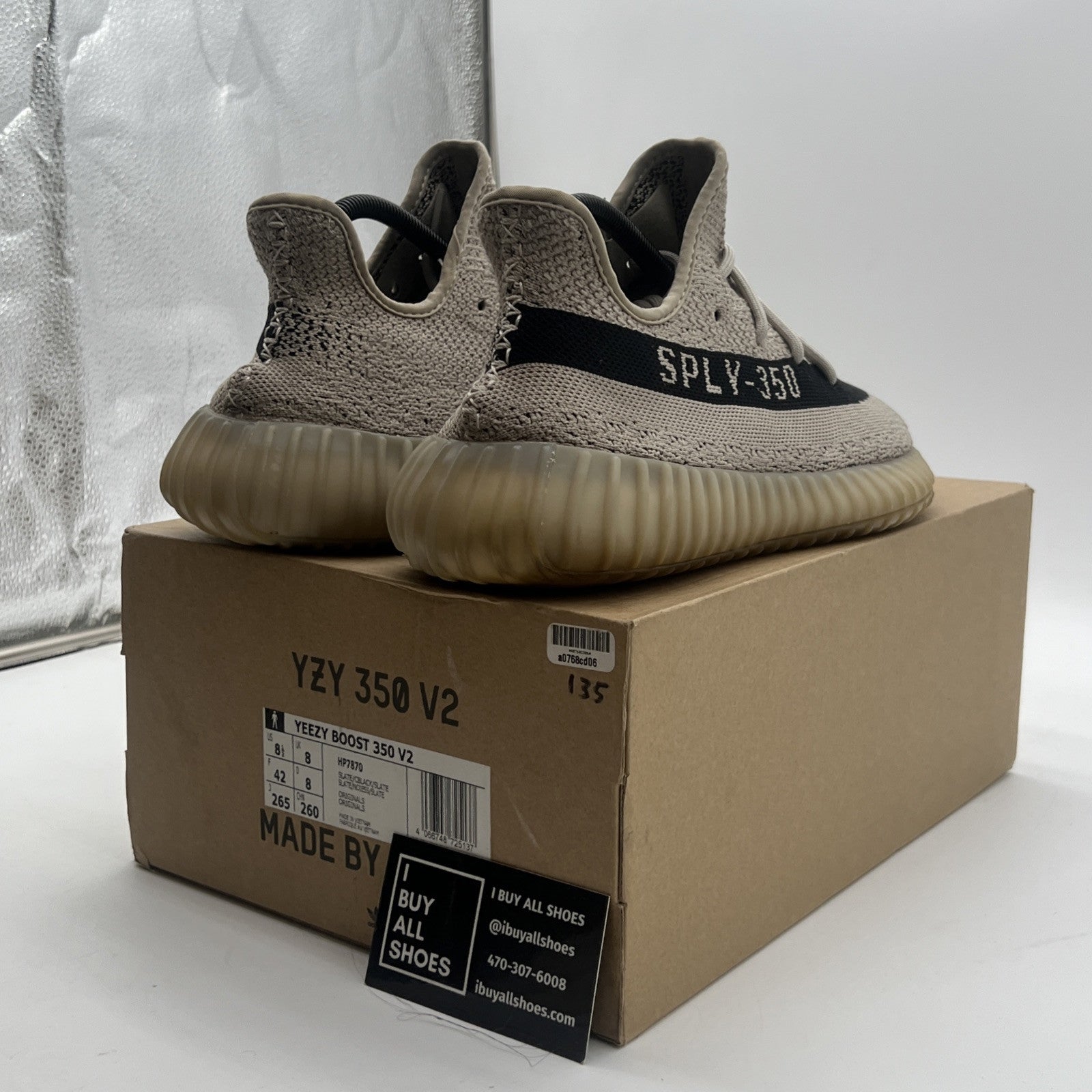 Size 8.5 - Adidas Yeezy Boost 350 V2 Low Slate (HP7870)