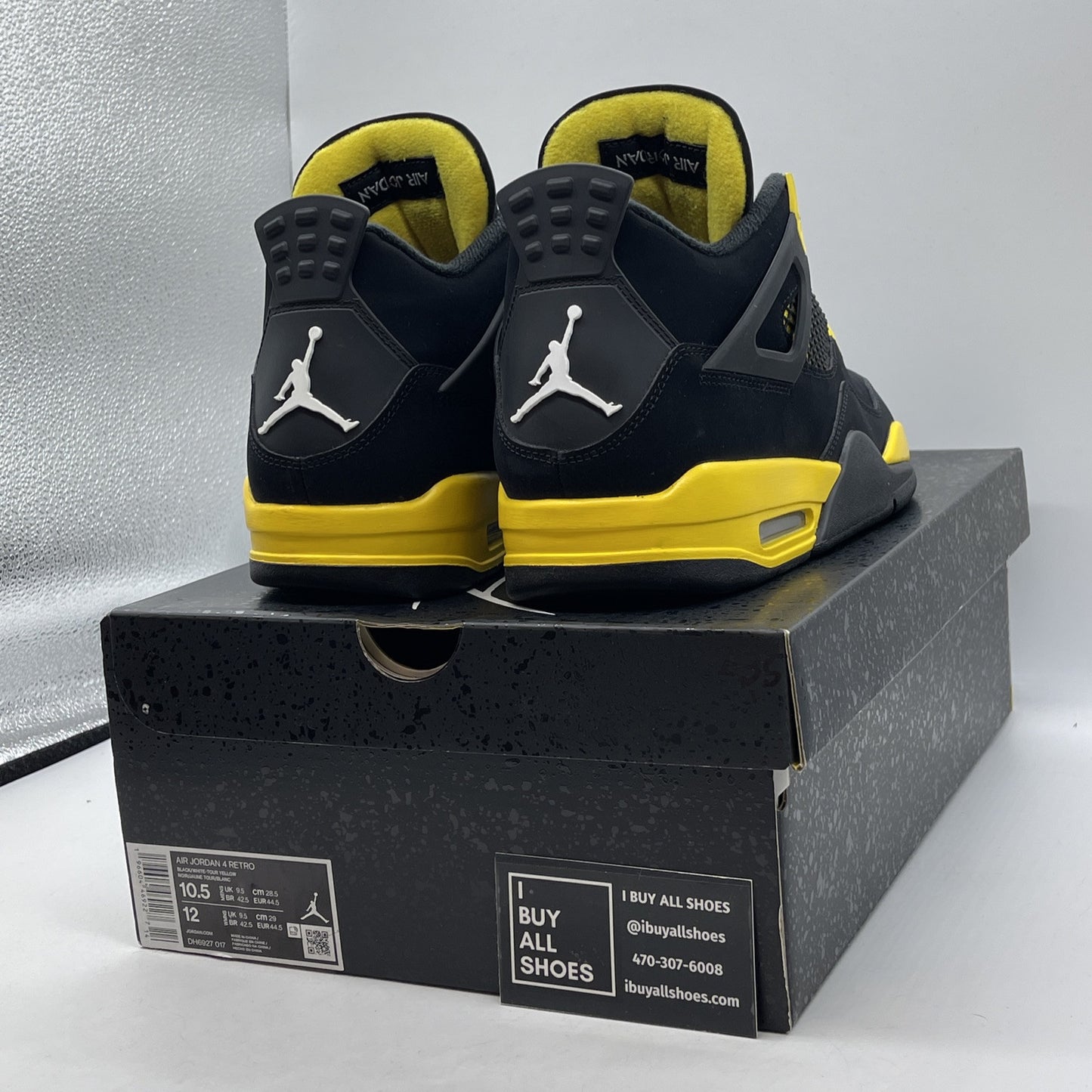 Size 10.5 - Jordan 4 Retro Mid Thunder Yellow White Black Suede (DH6927-017)