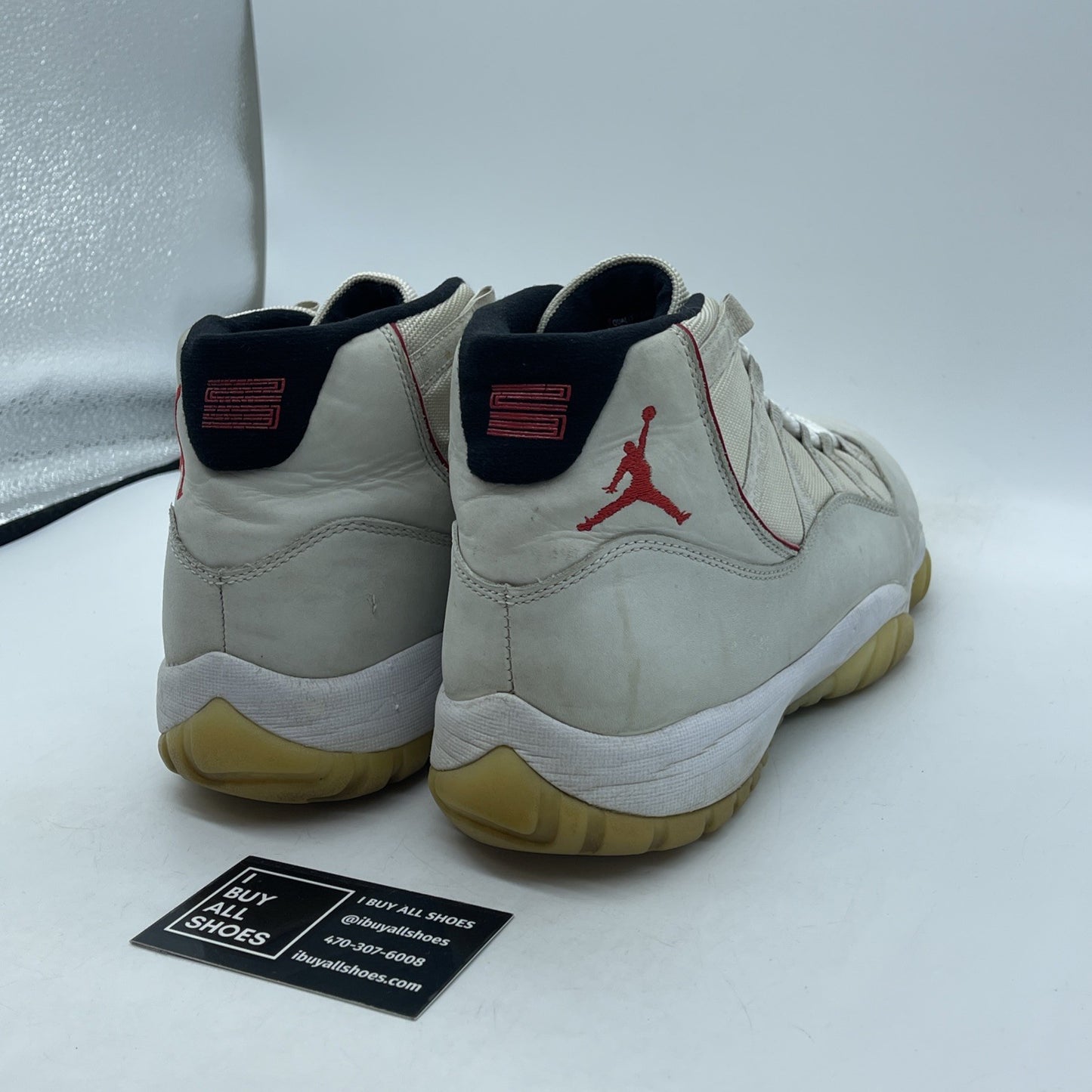 Size 11.5 - Air Jordan 11 Retro Platinum Tint Red Black Suede (378037-016)