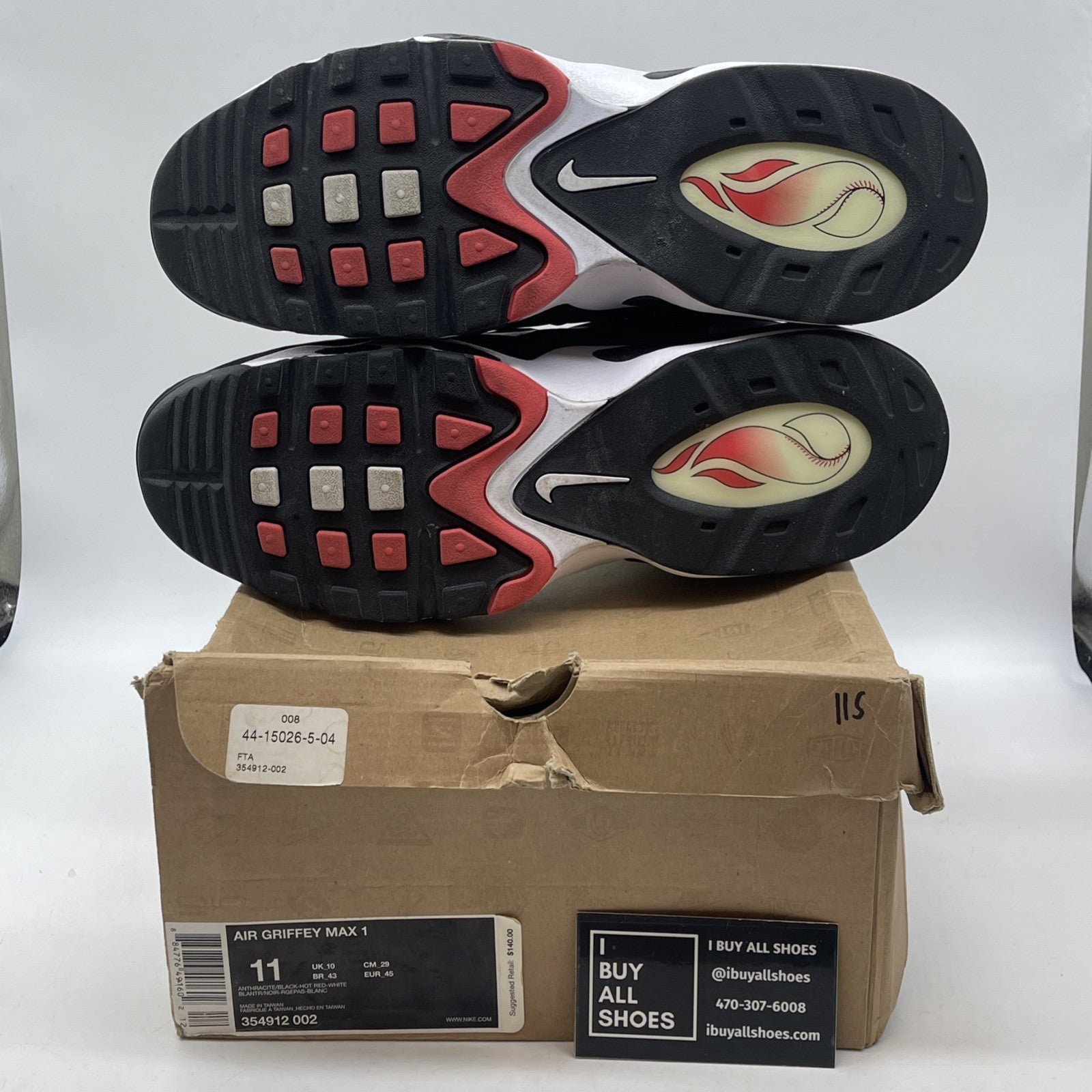Size 11 - Nike Air Griffey Max 1 Anthracite Black Suede Leather (354912-002)