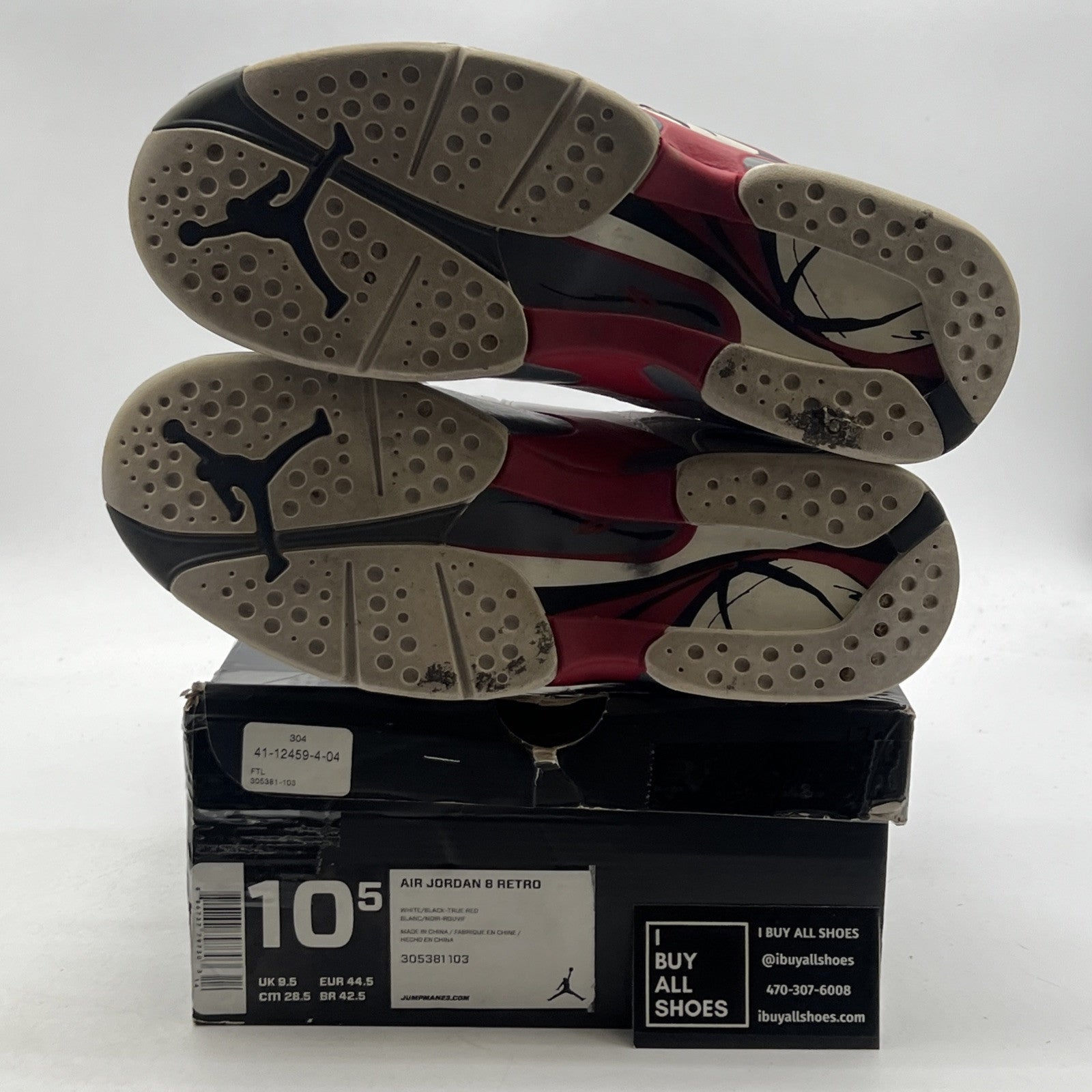 Size 10.5 - Air Jordan 8 Retro White 2013 (305381-103)