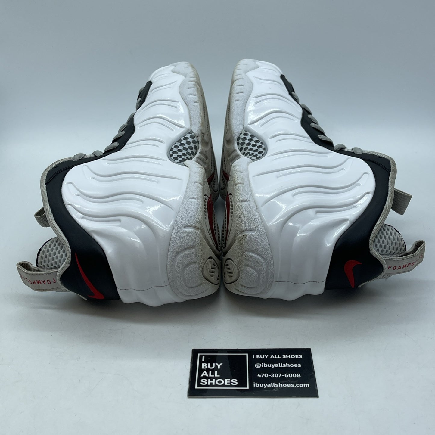 Size 12 - Nike Air Foamposite Pro Chrome White Black Red Suede (624041-103)