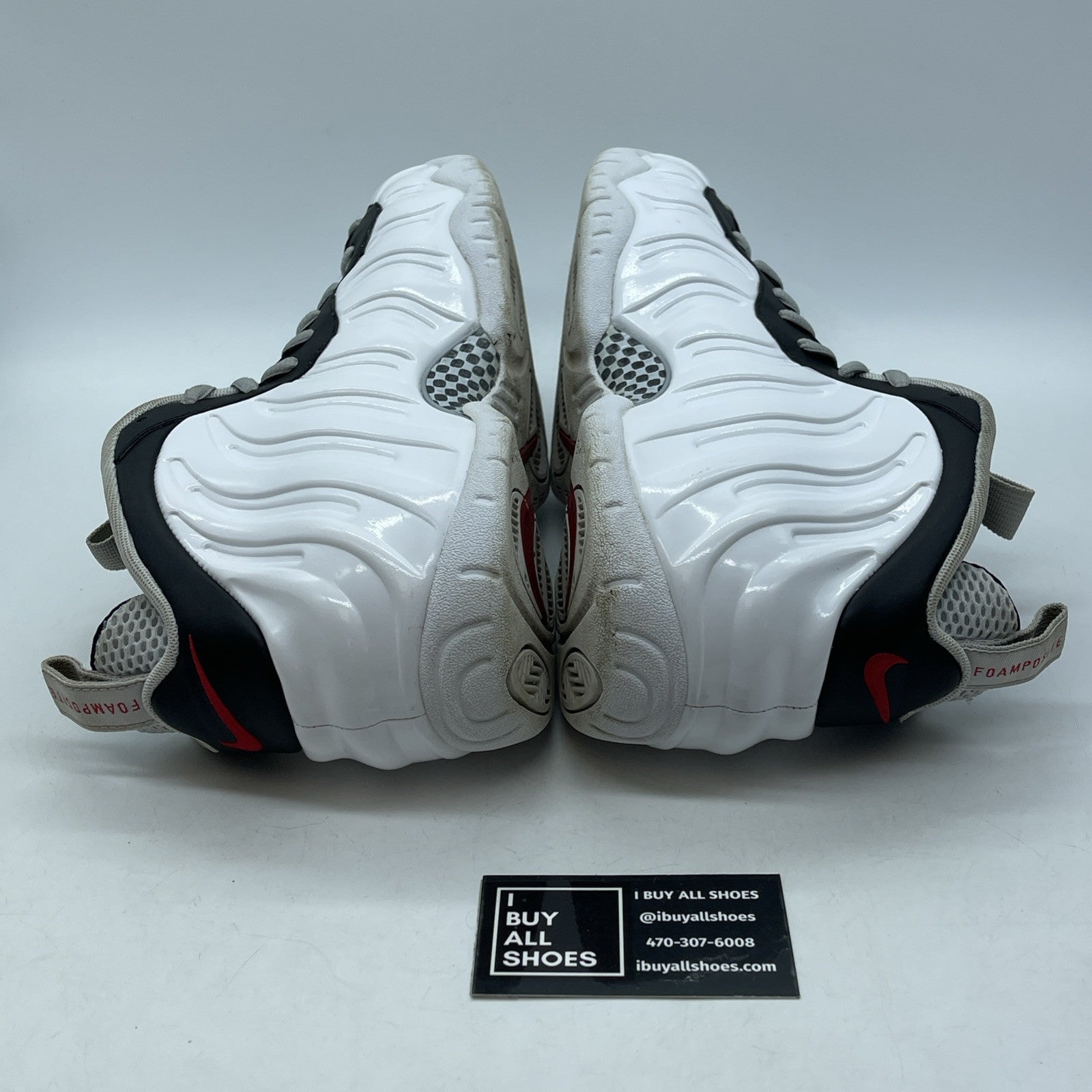 Size 12 - Nike Air Foamposite Pro Chrome White Black Red Suede (624041-103)