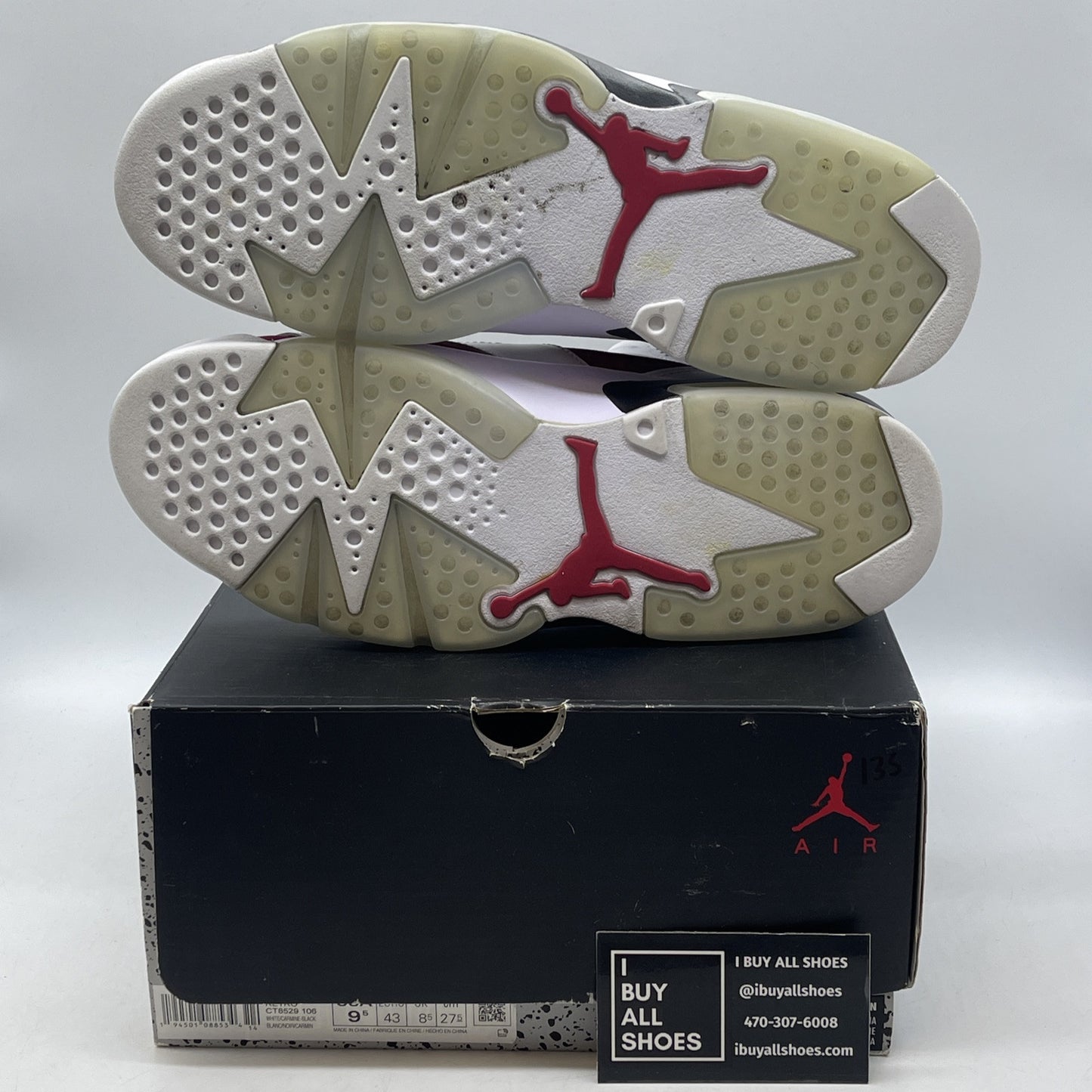 Size 9.5 - Jordan 6 Retro OG Mid Carmine Suede Leather Red White  (CT8529-106)