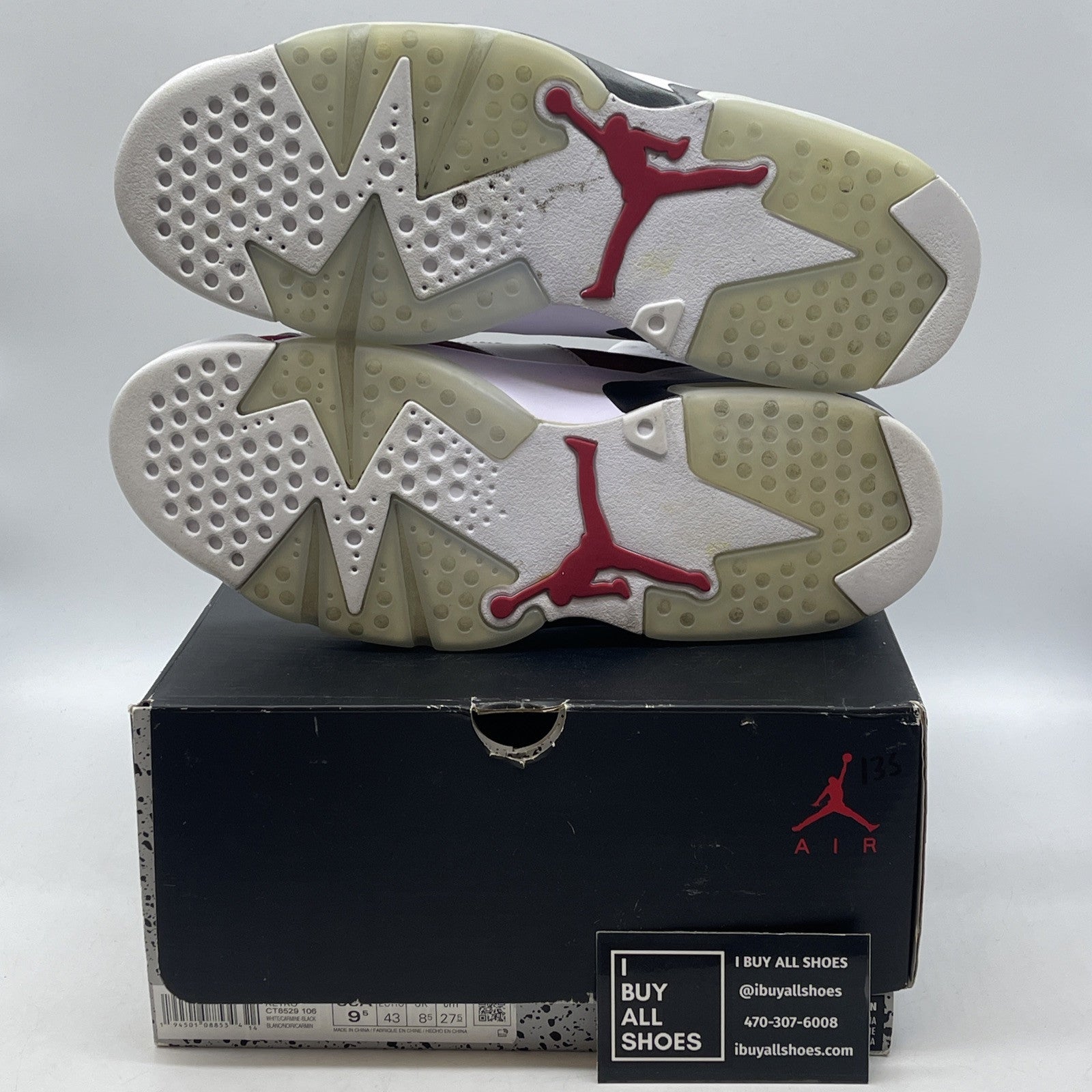 Size 9.5 - Jordan 6 Retro OG Mid Carmine Suede Leather Red White  (CT8529-106)