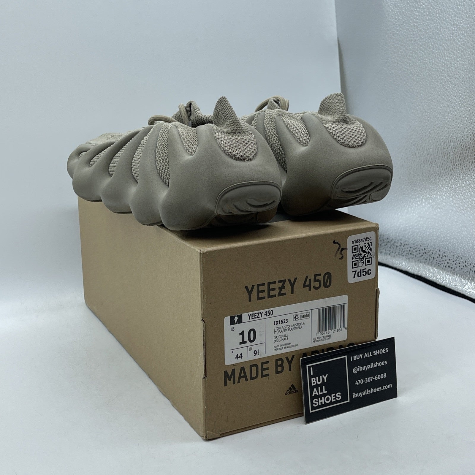 Size 10 - Adidas Yeezy 450 Stone Flax Brown Suede (ID1623)