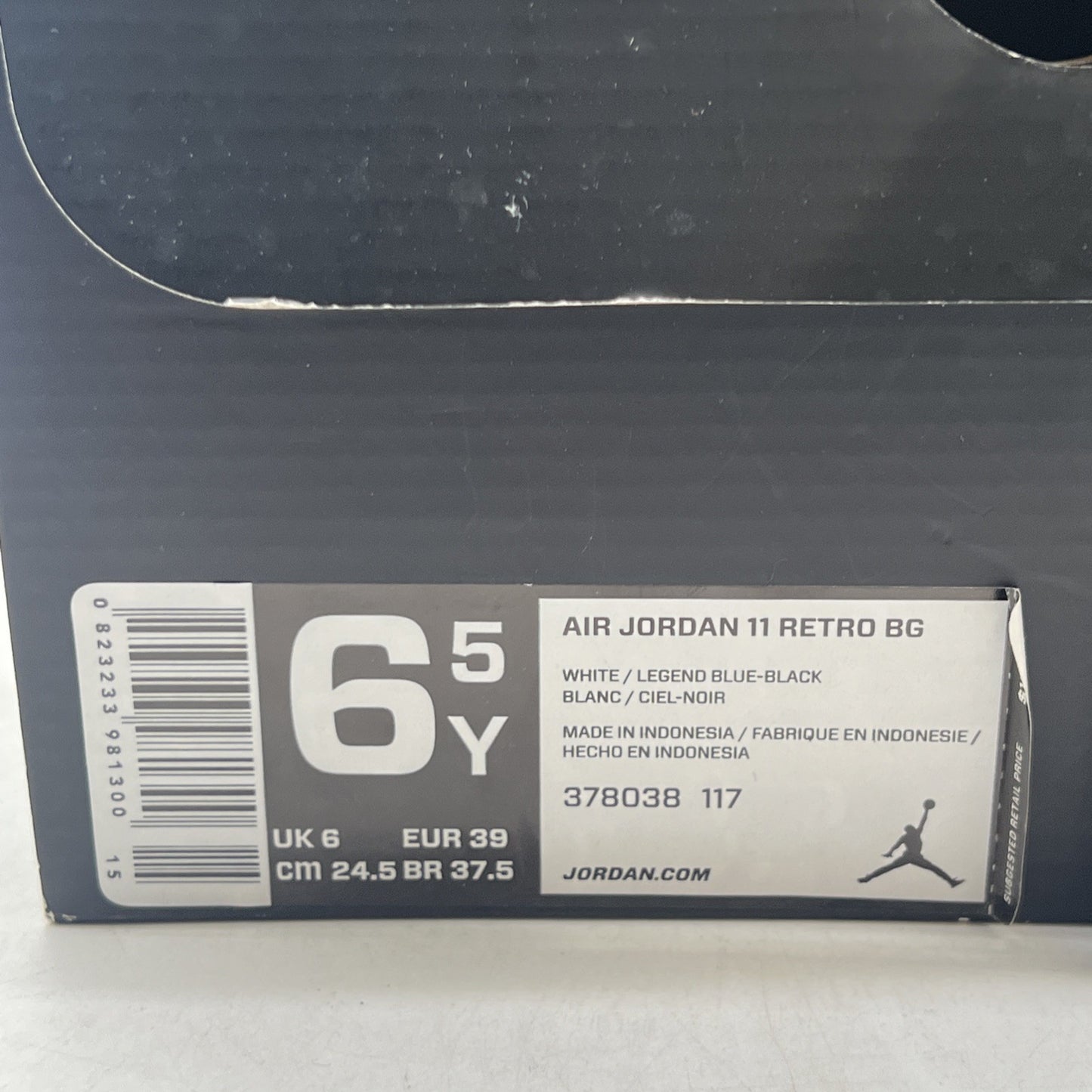 Size 6.5Y - Air Jordan 11 Retro High Legend Blue (378038-117)