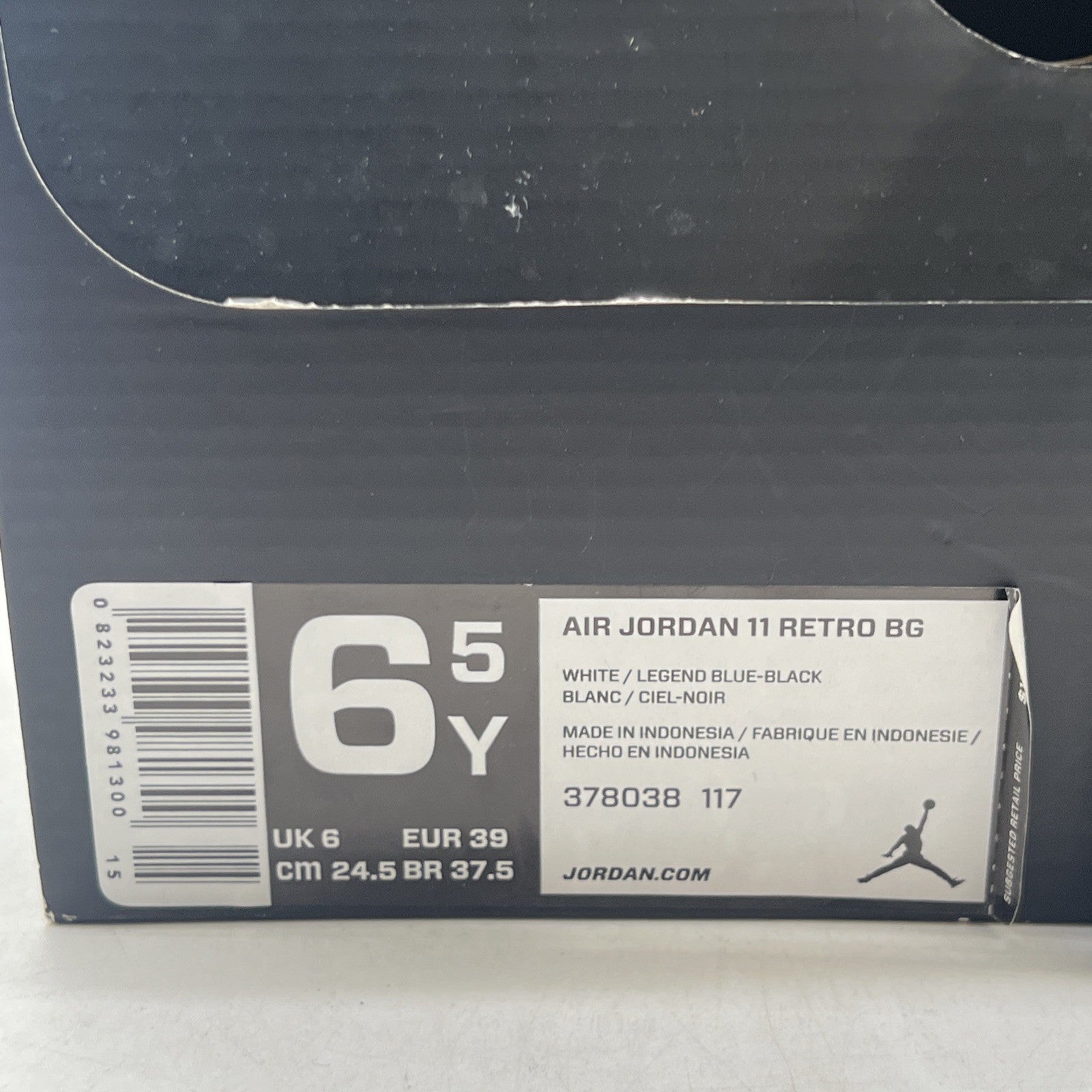Size 6.5Y - Air Jordan 11 Retro High Legend Blue (378038-117)