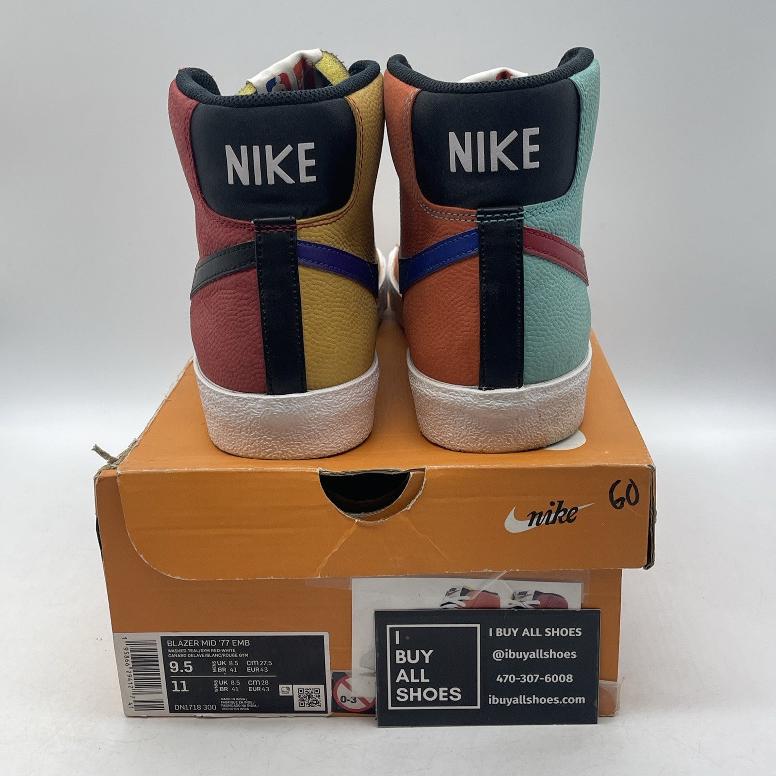 Size 9.5 - Nike NBA x Blazer '77 EMB Mid WNBA Blue Leather (dn1718-300)
