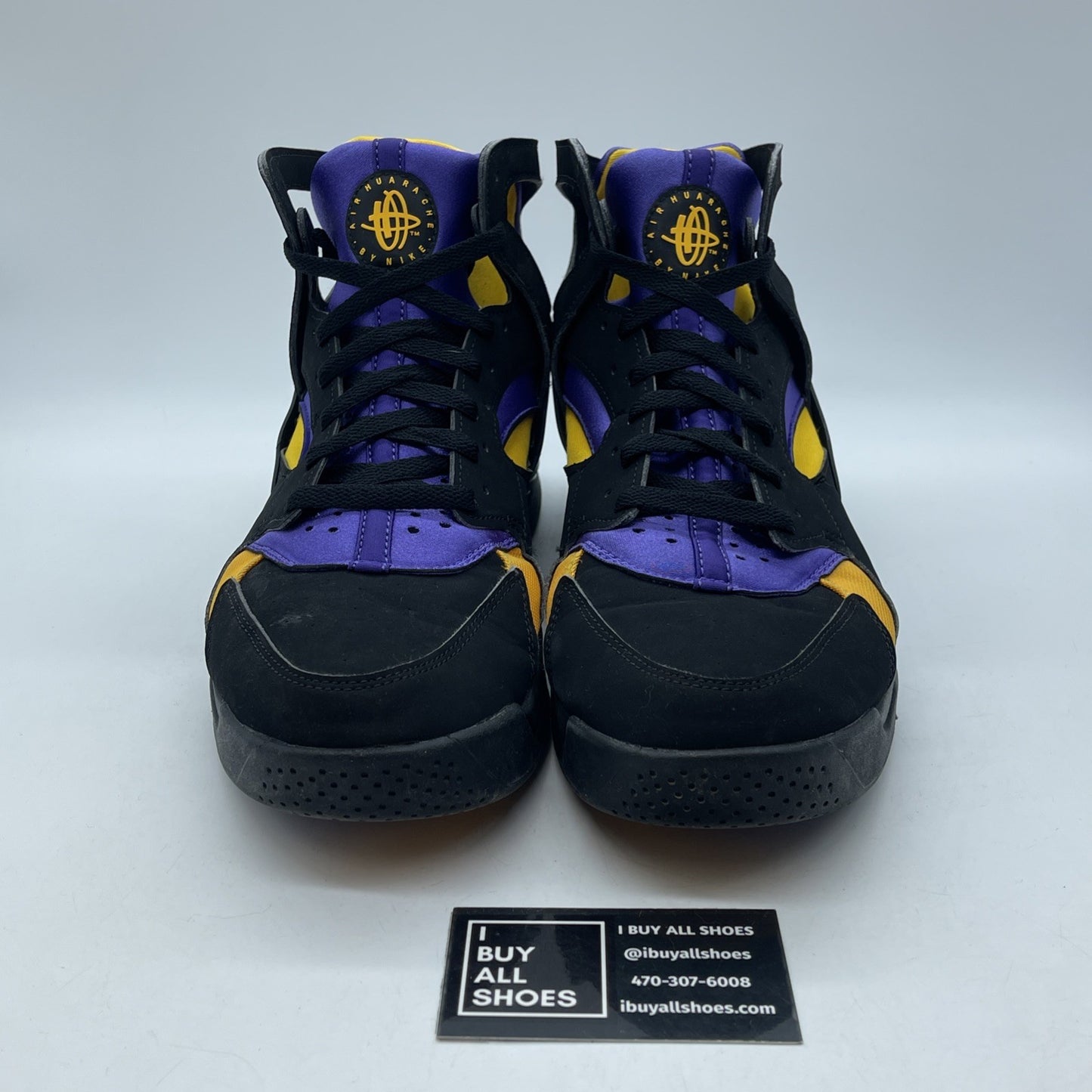 Size 11 - Nike Air Flight Huarache Lakers Away Black Suede Leather (FD0188001)