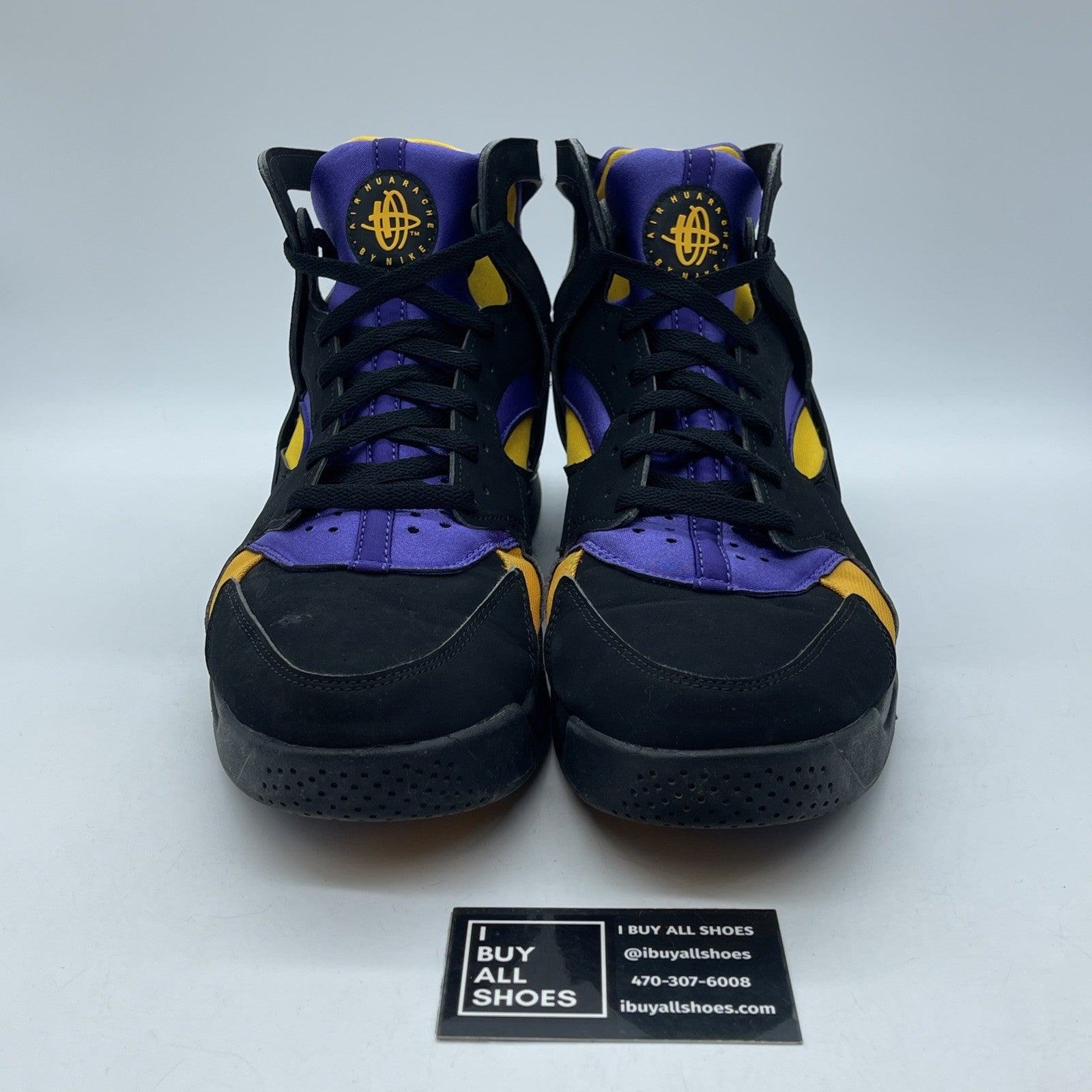 Size 11 - Nike Air Flight Huarache Lakers Away Black Suede Leather (FD0188001)
