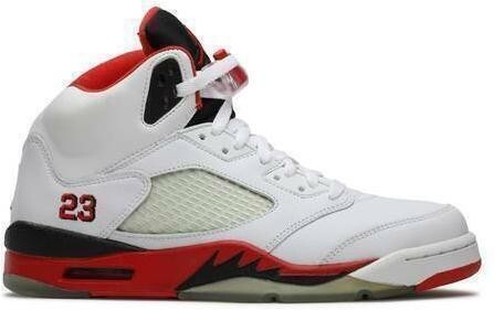 Size 10.5 - Air Jordan 5 Retro 2006 Fire Red White Leather (136027-162)
