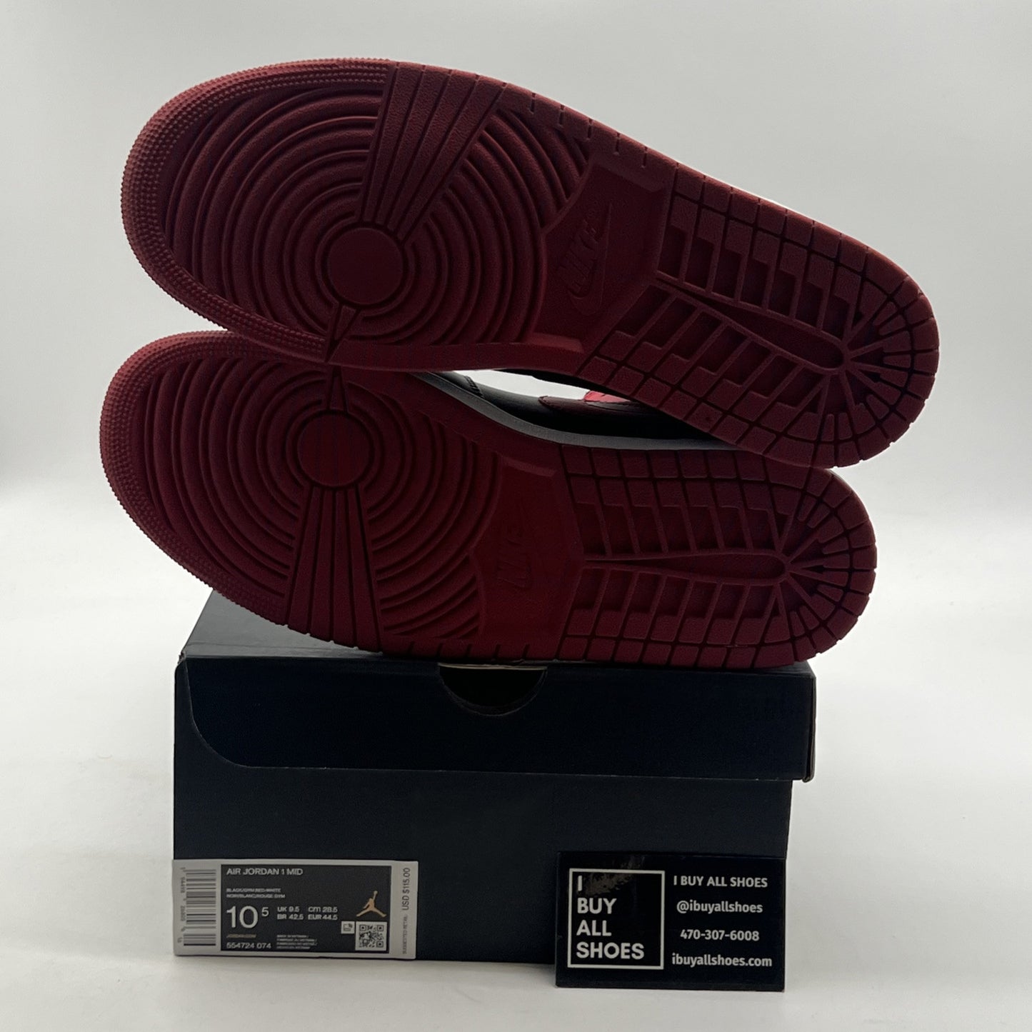 Size 10.5 - Air Jordan 1 Mid Banned 2020 (554724-074)