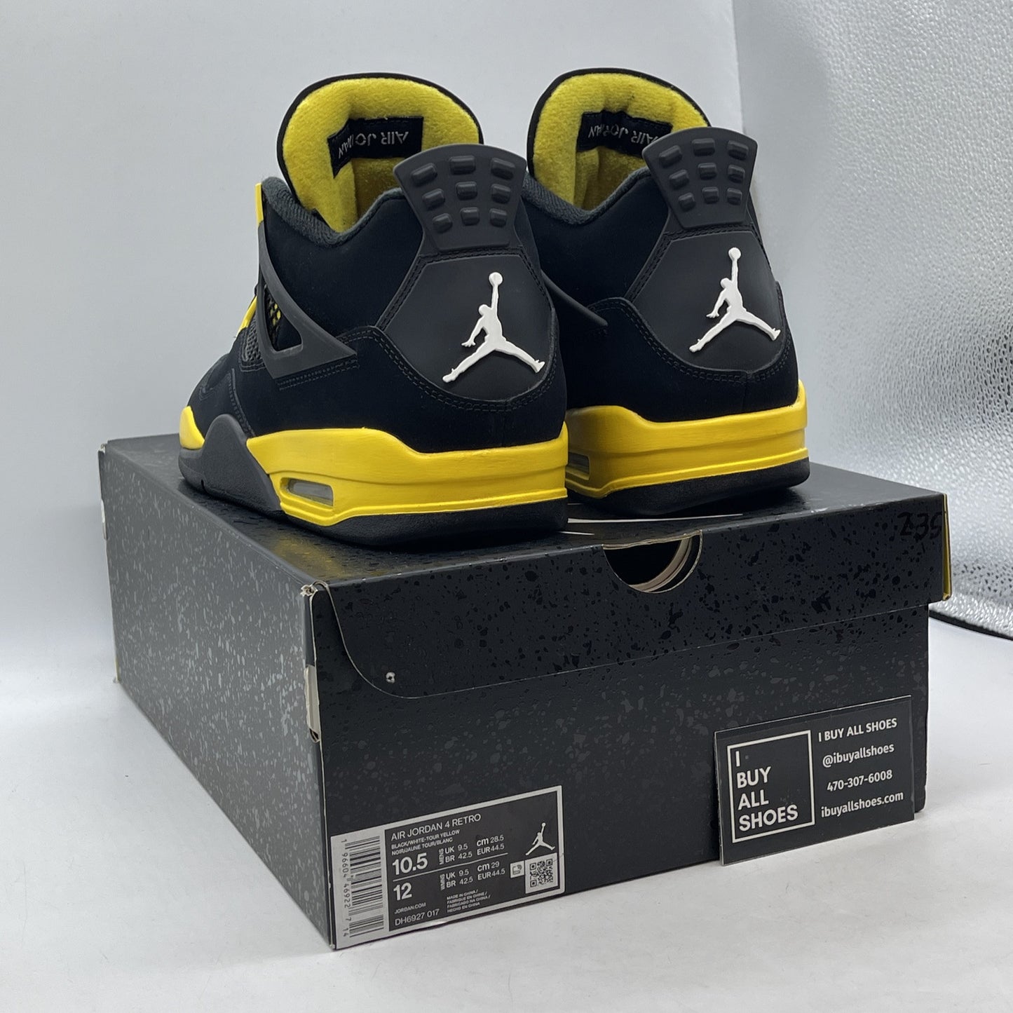 Size 10.5 - Jordan 4 Retro Mid Thunder Yellow White Black Suede (DH6927-017)