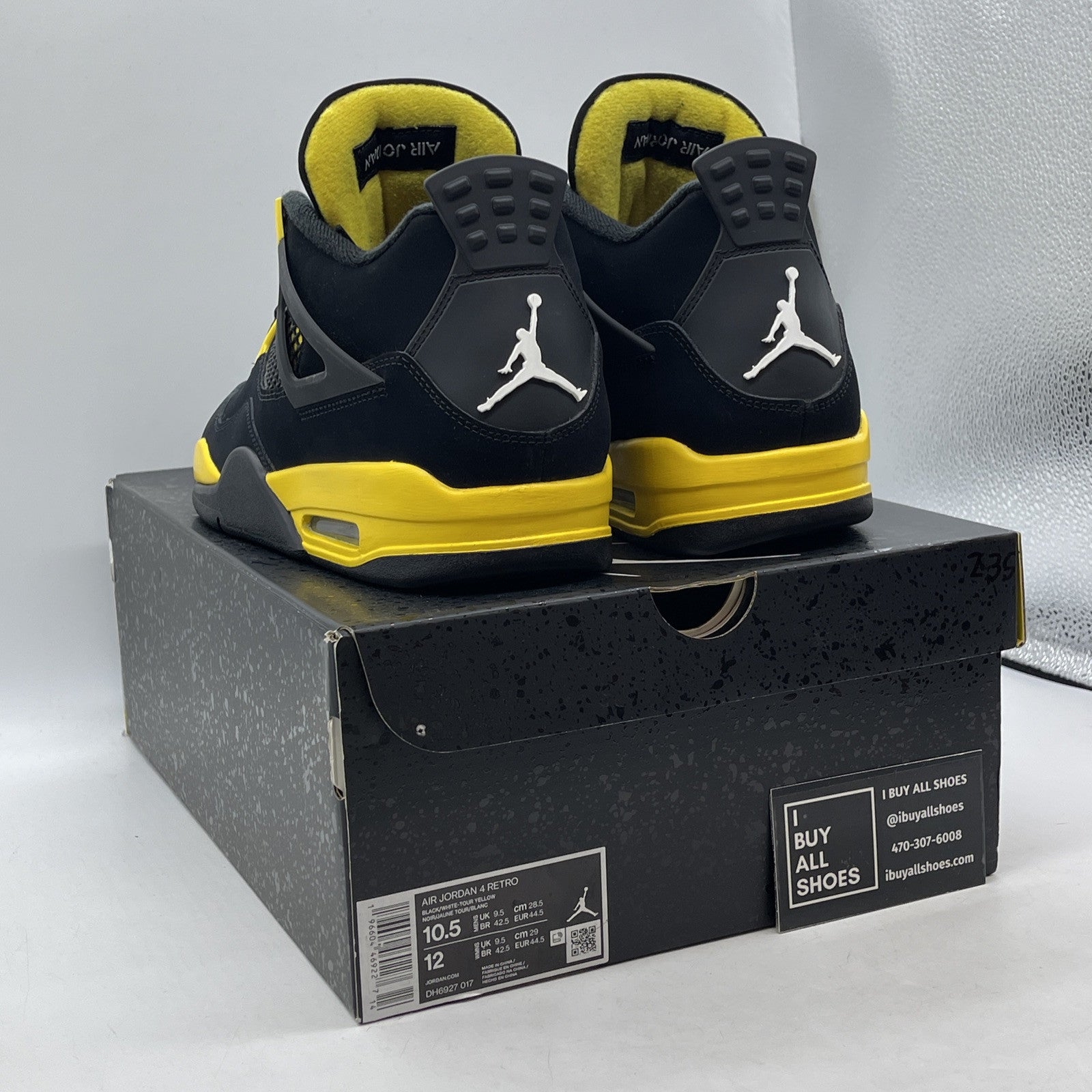 Size 10.5 - Jordan 4 Retro Mid Thunder Yellow White Black Suede (DH6927-017)