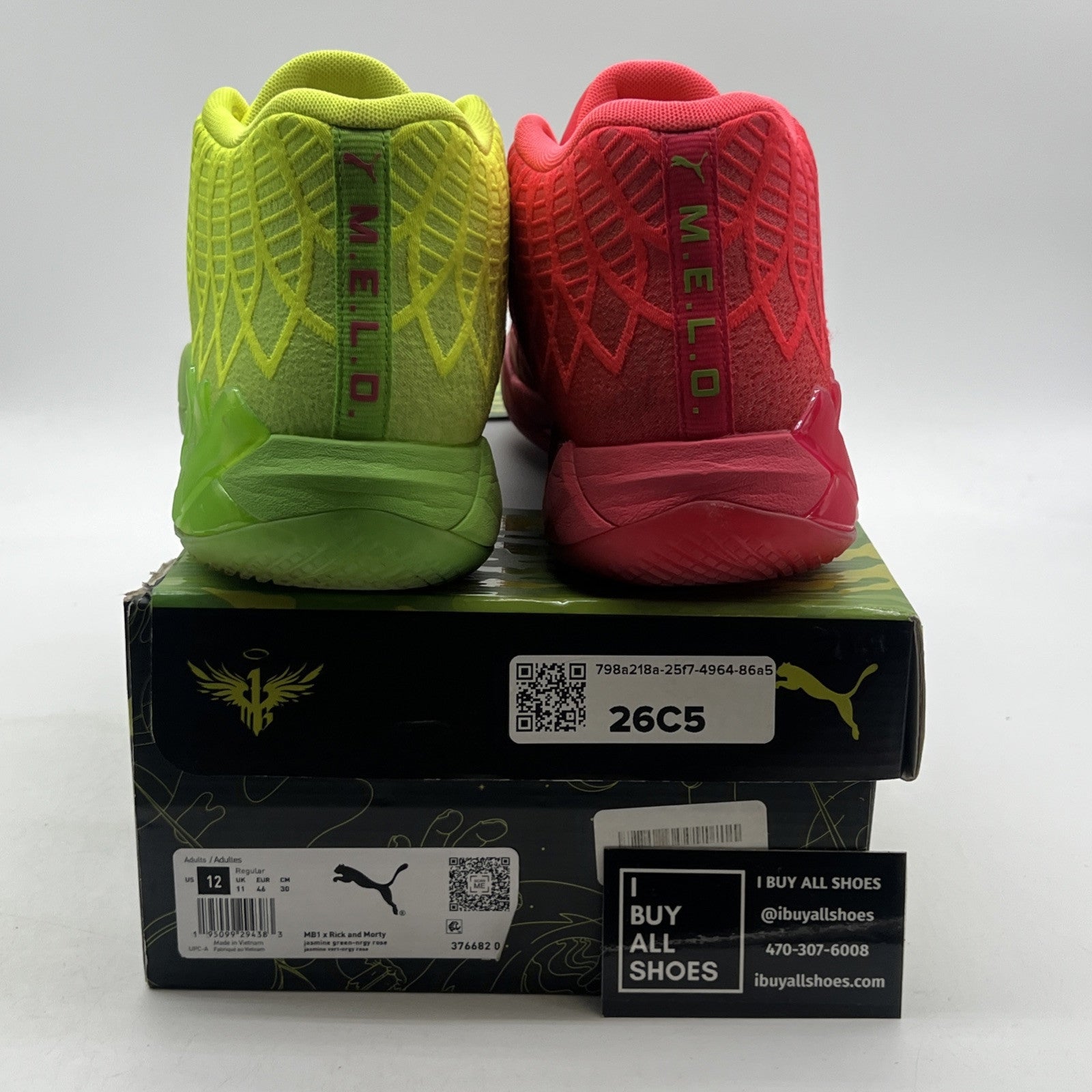 Size 12 - PUMA MB.01 x Rick and Morty Green/Red 2022 (376682-01)